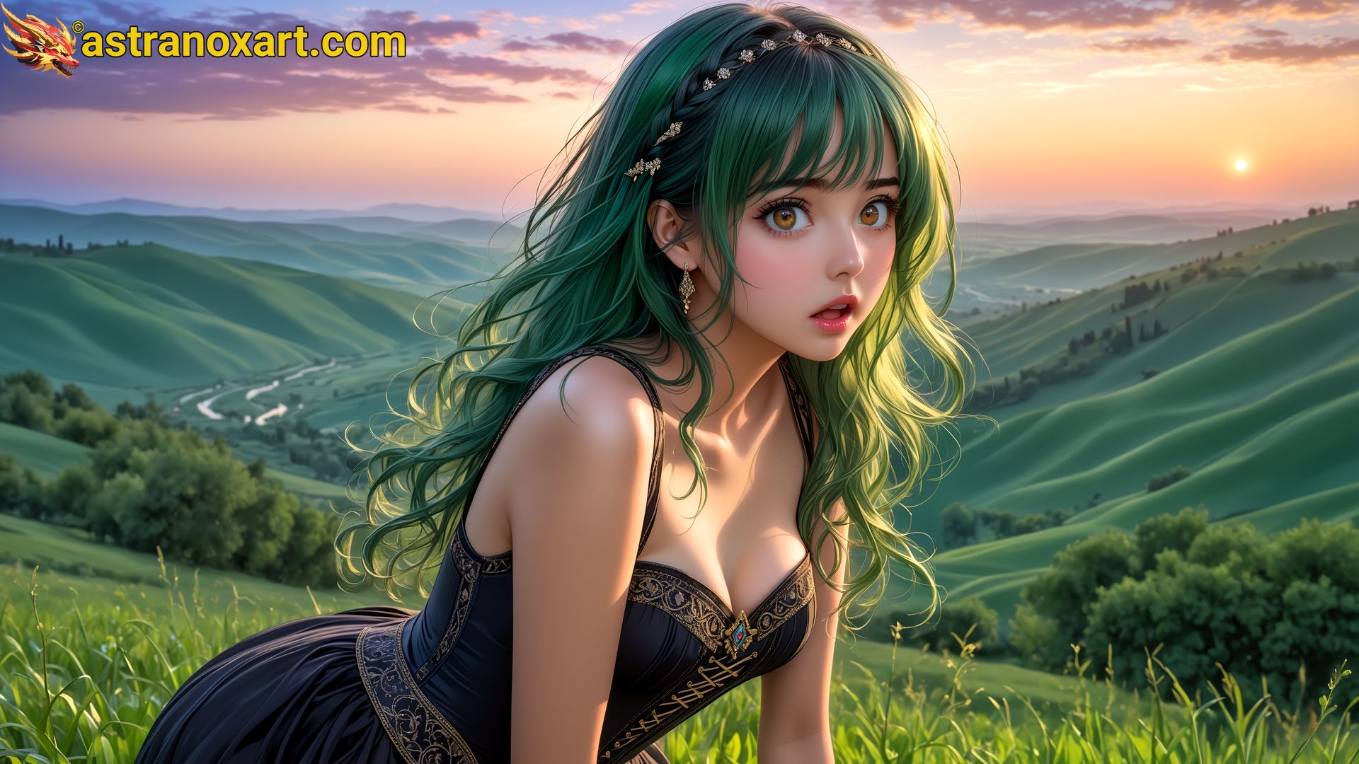 Amazing Young Female  at  - Download Free 4K Wallpaper Fantasy wallpaper with  Eyes and  Hair.