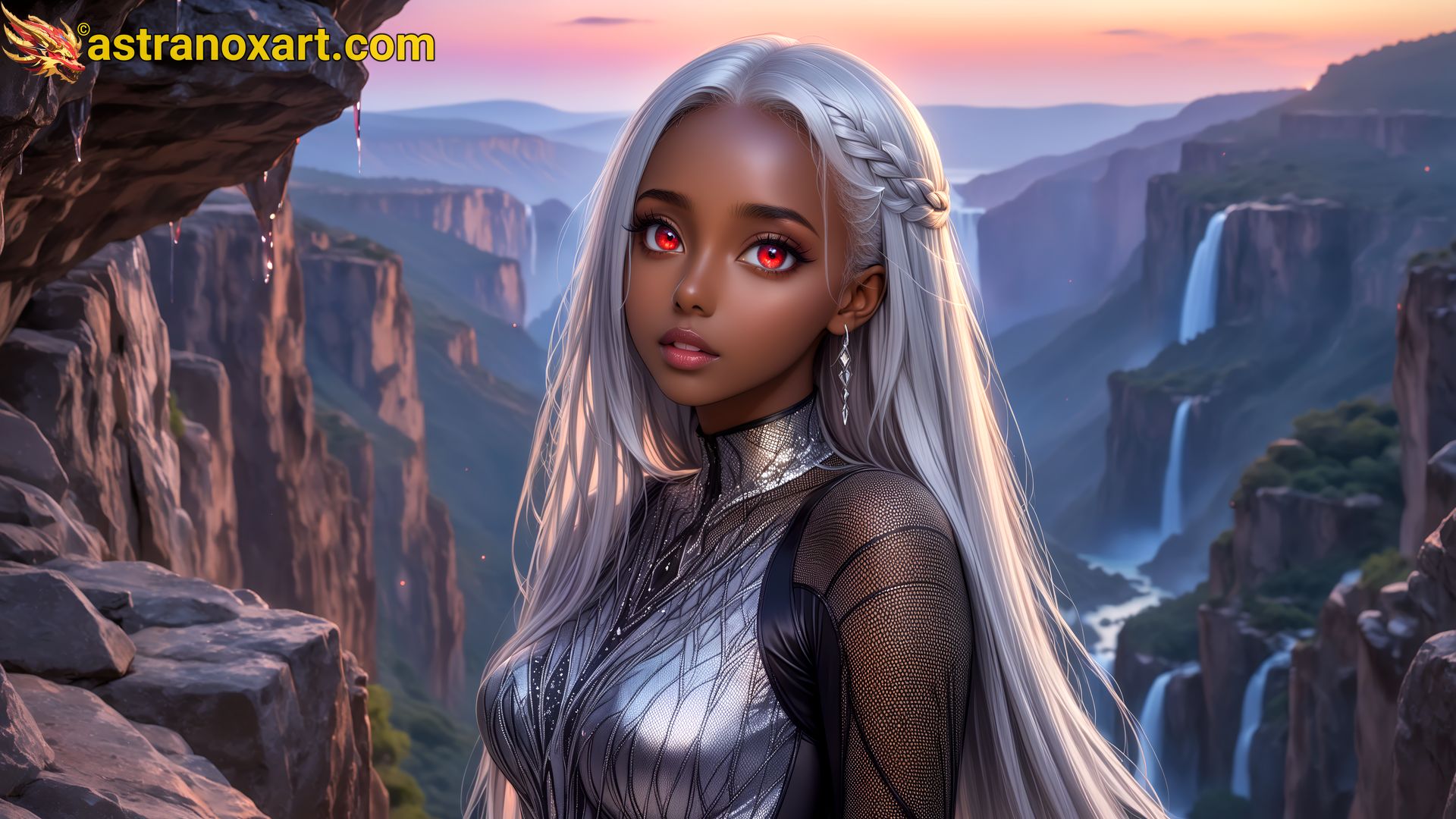 Amazing Young Female  at  - Download Free 4K Wallpaper Fantasy wallpaper with  Eyes and  Hair.