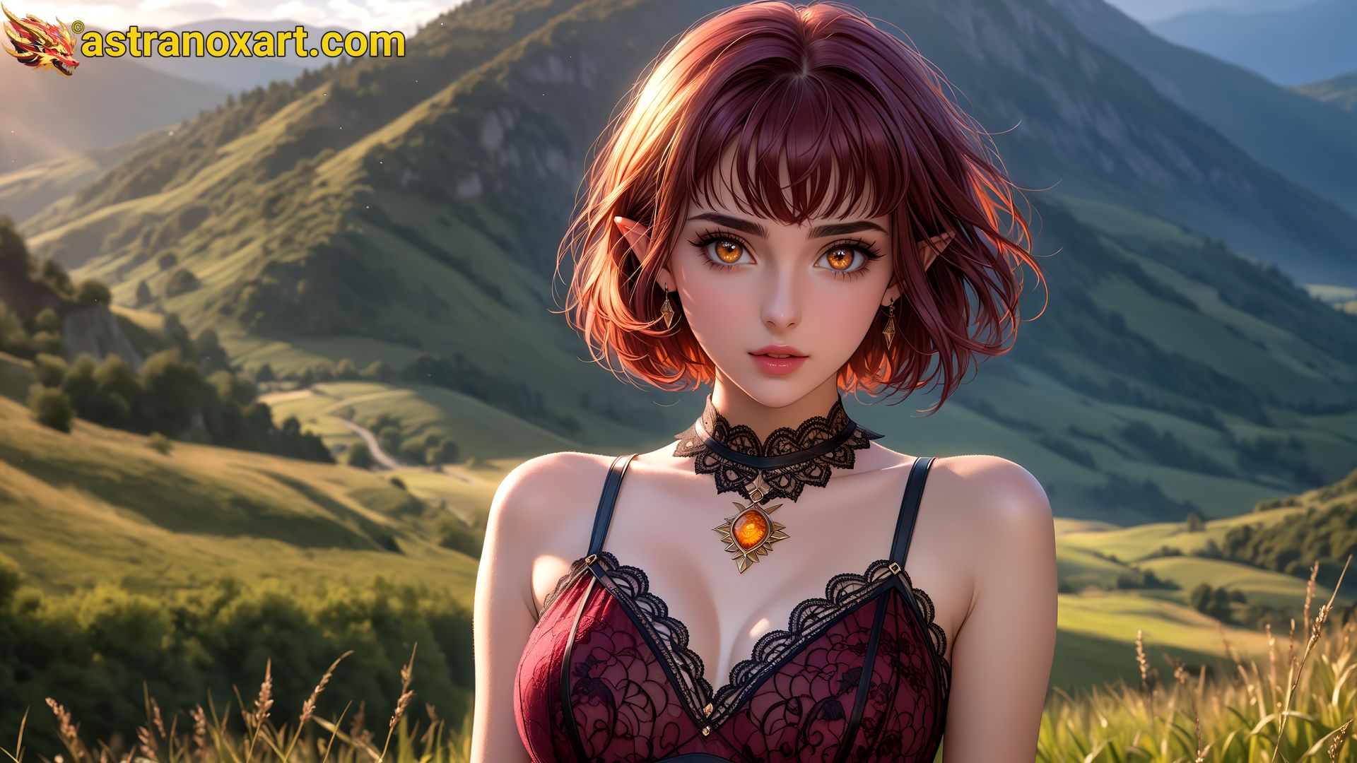 Amazing Young Female  at  - Download Free 4K Wallpaper Fantasy wallpaper with  Eyes and  Hair.