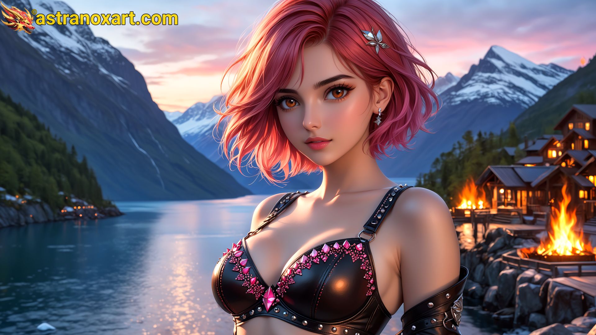 Amazing Young Female  at  - Download Free 4K Wallpaper Fantasy wallpaper with  Eyes and  Hair.