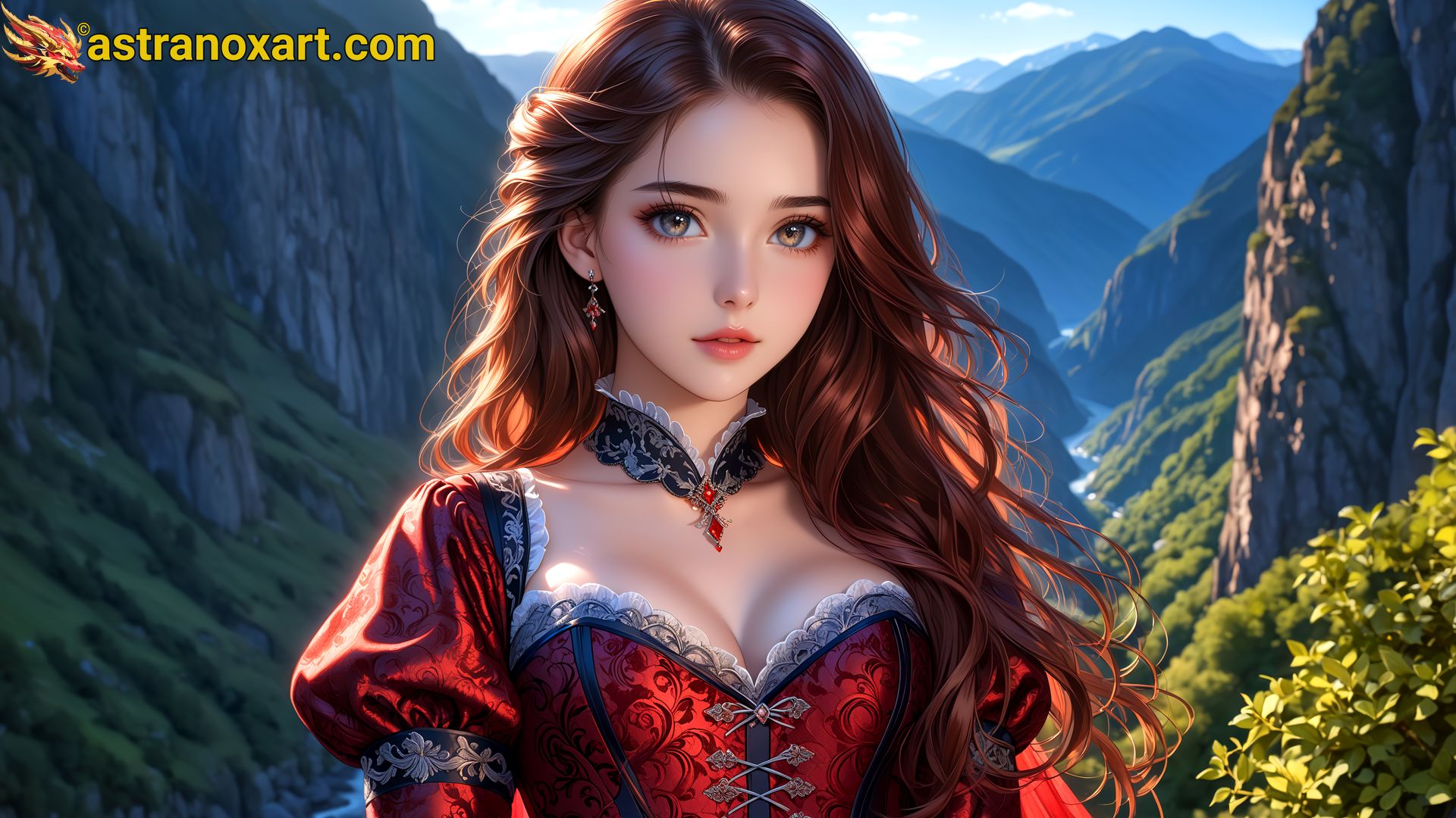 Amazing Young Female  at  - Download Free 4K Wallpaper Fantasy wallpaper with  Eyes and  Hair.