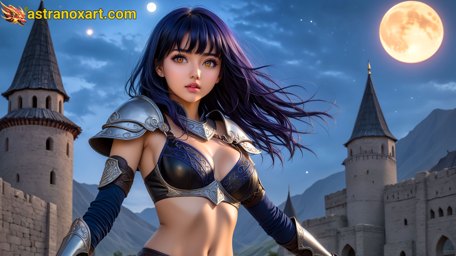 Amazing Young Female  at  - Download Free 4K Wallpaper Fantasy wallpaper with  Eyes and  Hair.