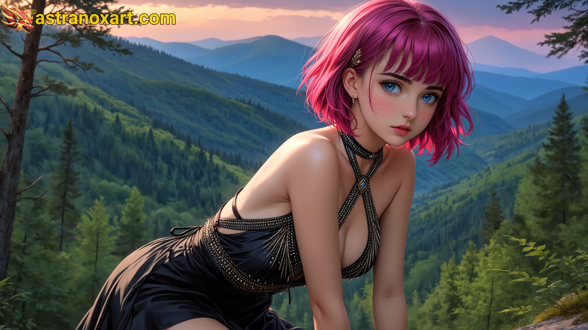 Amazing Young Female  at  - Download Free 4K Wallpaper Fantasy wallpaper with  Eyes and  Hair.