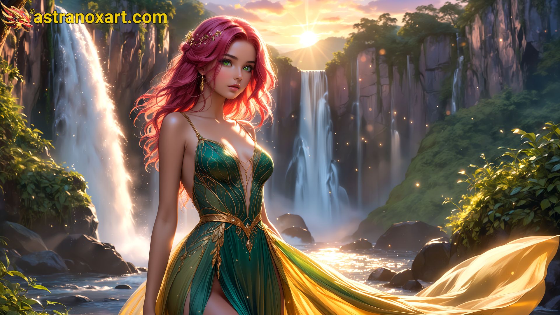 Amazing Young Female  at  - Download Free 4K Wallpaper Fantasy wallpaper with  Eyes and  Hair.