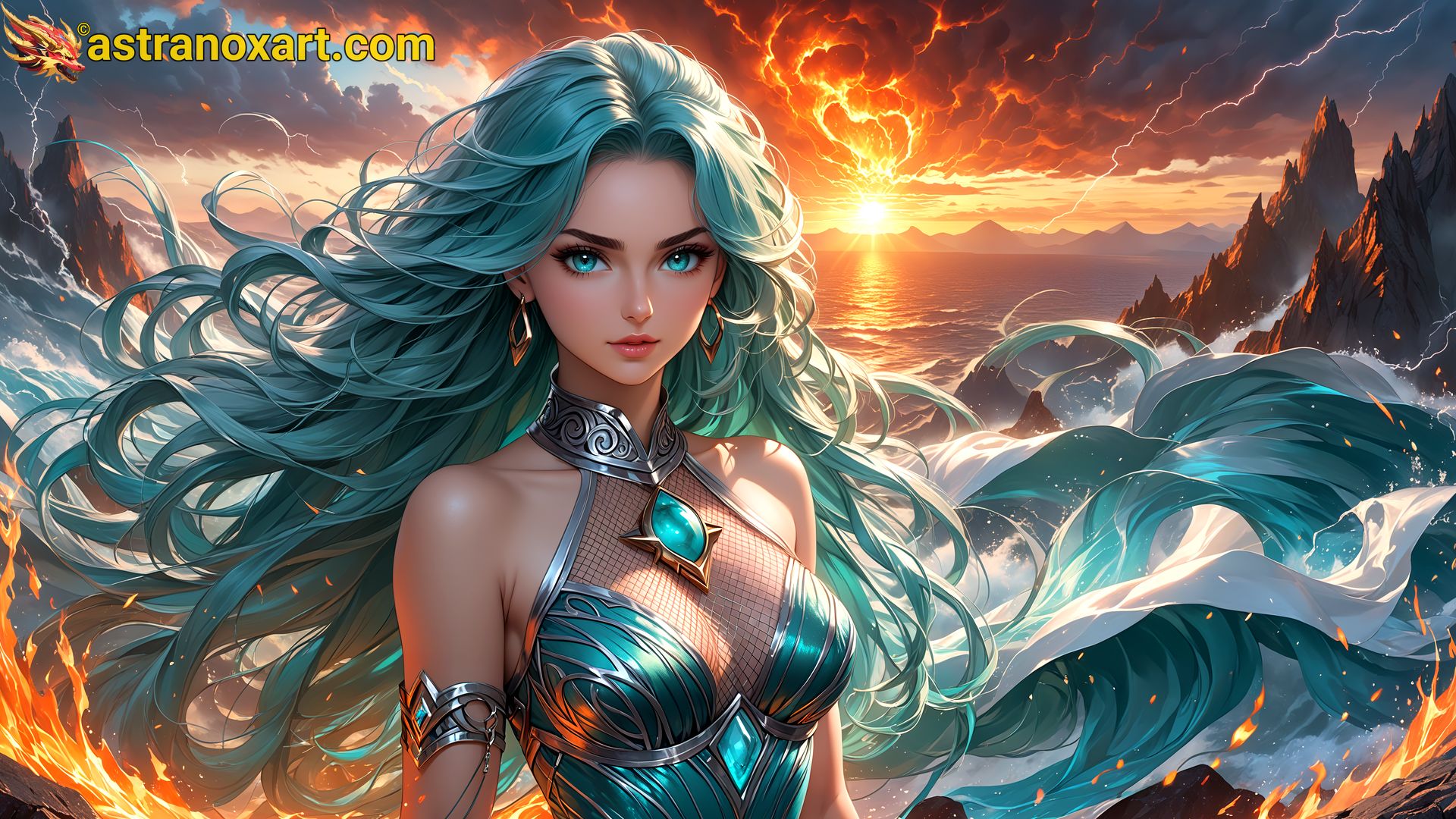 Amazing Young Female  at  - Download Free 4K Wallpaper Fantasy wallpaper with  Eyes and  Hair.