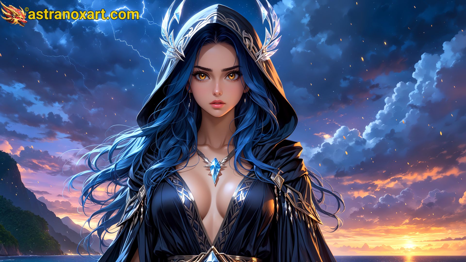 Amazing Young Female  at  - Download Free 4K Wallpaper Fantasy wallpaper with  Eyes and  Hair.