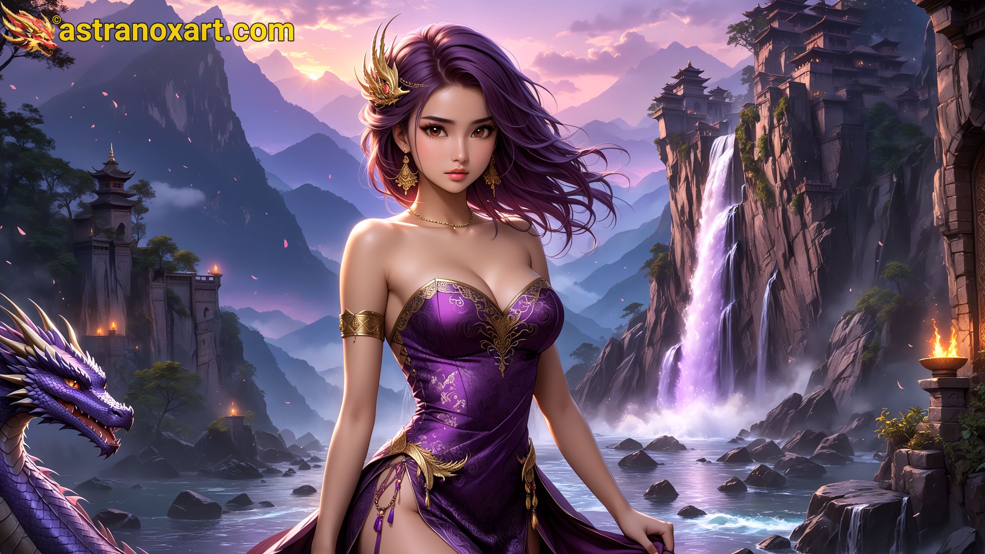 Amazing Young Female  at  - Download Free 4K Wallpaper Fantasy wallpaper with  Eyes and  Hair.