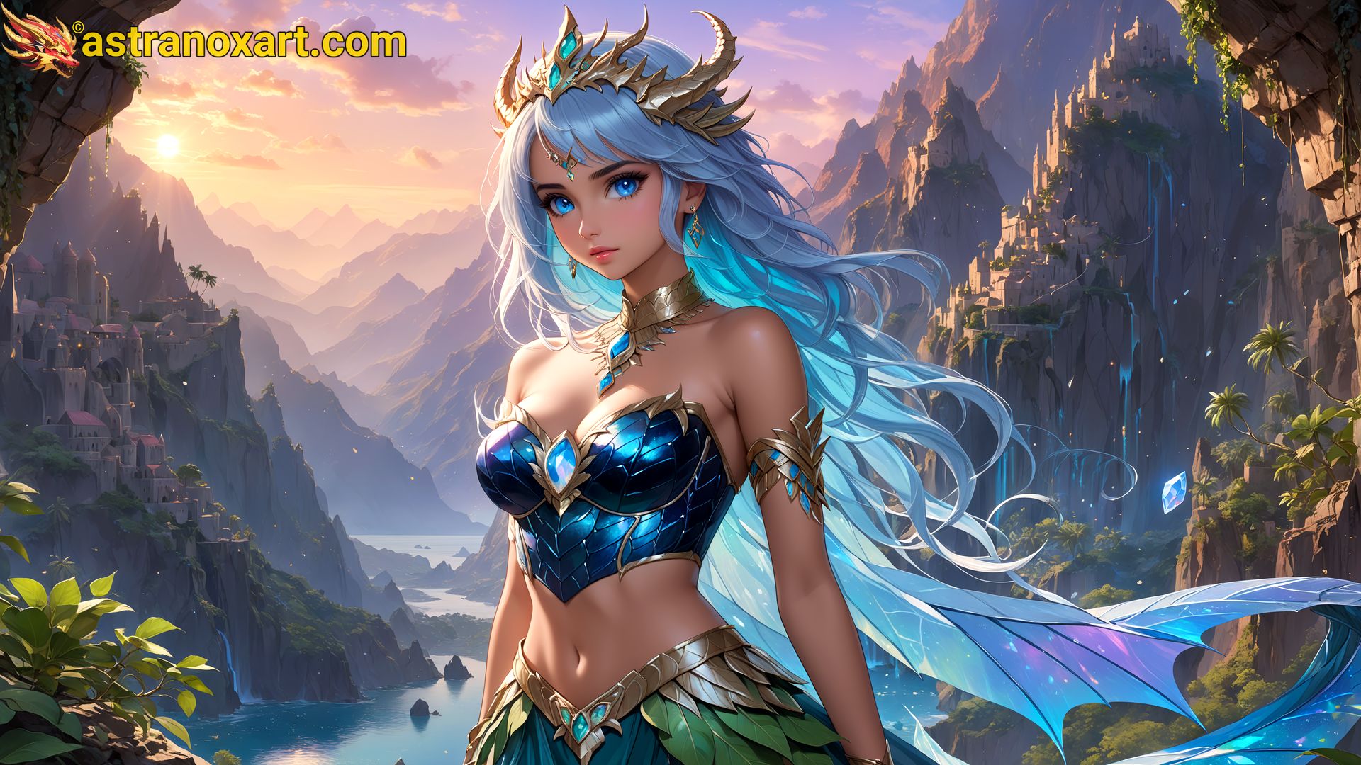 Amazing Young Female  at  - Download Free 4K Wallpaper Fantasy wallpaper with  Eyes and  Hair.