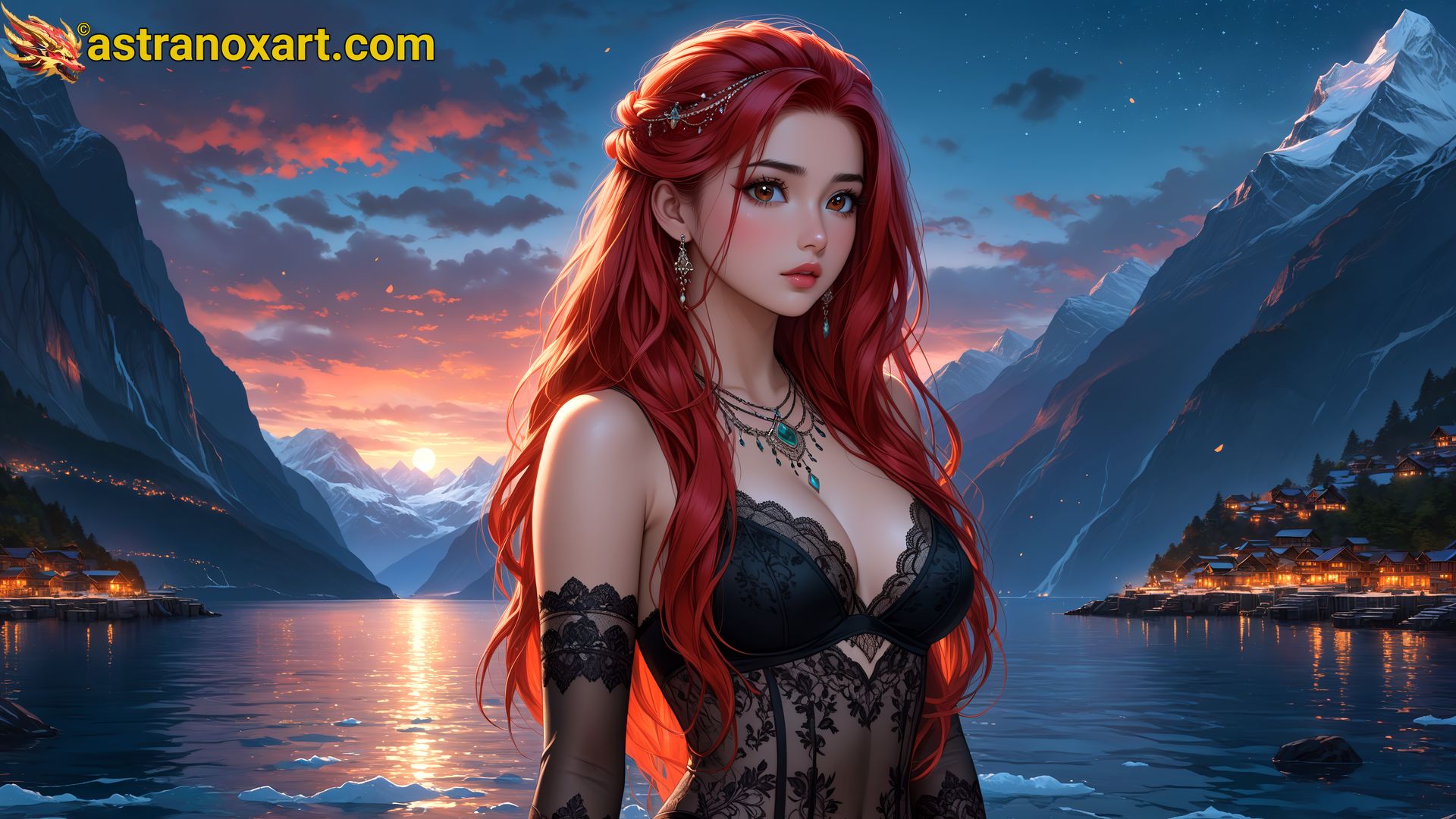 Amazing Young Female  at  - Download Free 4K Wallpaper Fantasy wallpaper with  Eyes and  Hair.