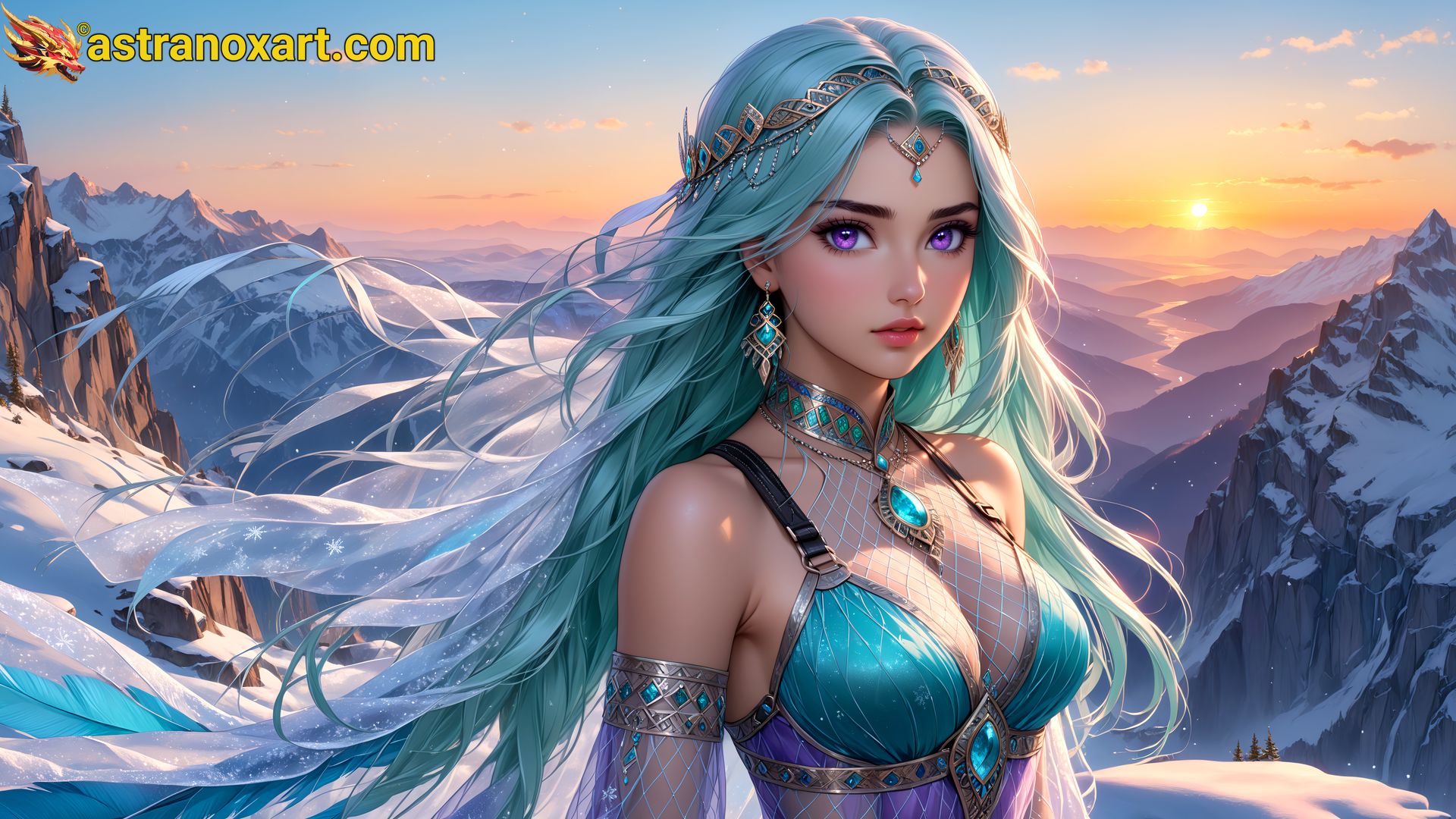 Amazing Young Female  at  - Download Free 4K Wallpaper Fantasy wallpaper with  Eyes and  Hair.