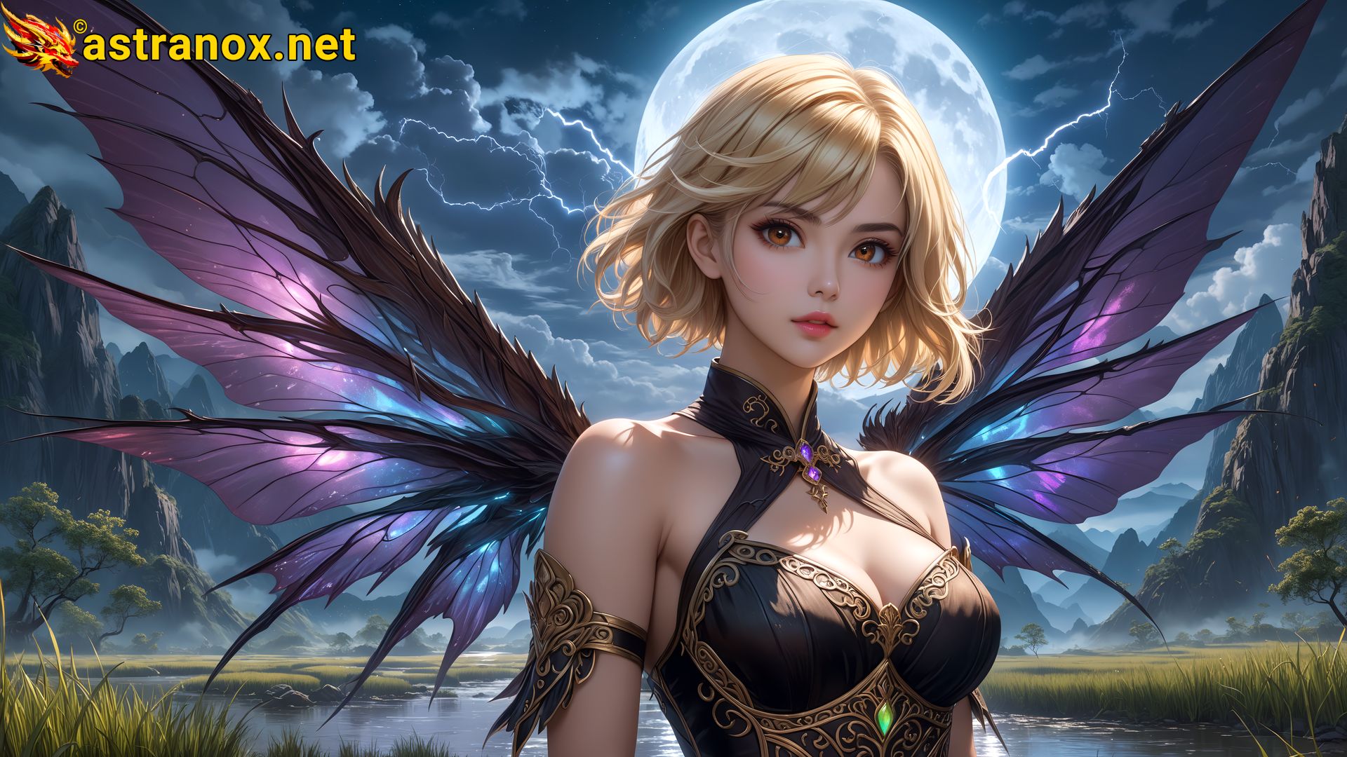 Amazing Young Female  at  - Download Free 4K Wallpaper Fantasy wallpaper with  Eyes and  Hair.