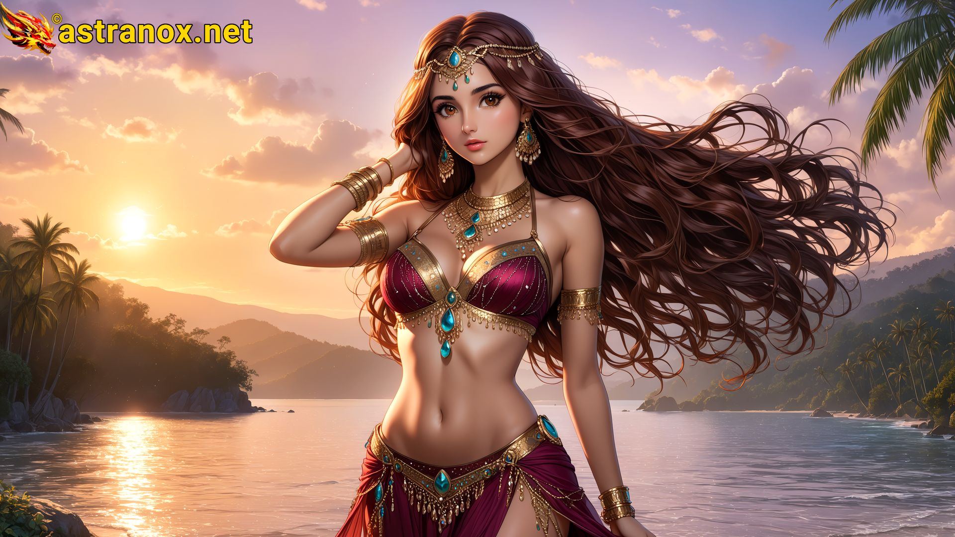 Amazing Young Female  at  - Download Free 4K Wallpaper Fantasy wallpaper with  Eyes and  Hair.