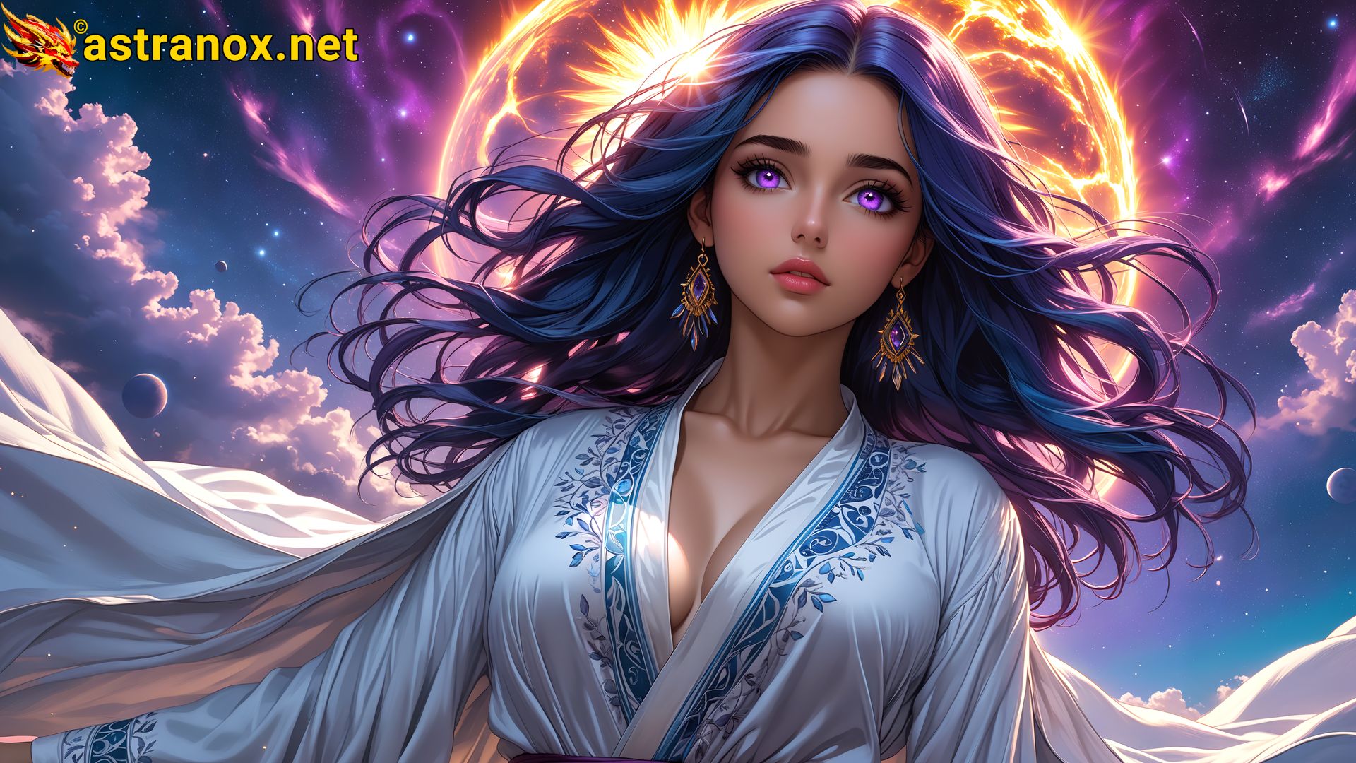 Amazing Young Female  at  - Download Free 4K Wallpaper Fantasy wallpaper with  Eyes and  Hair.