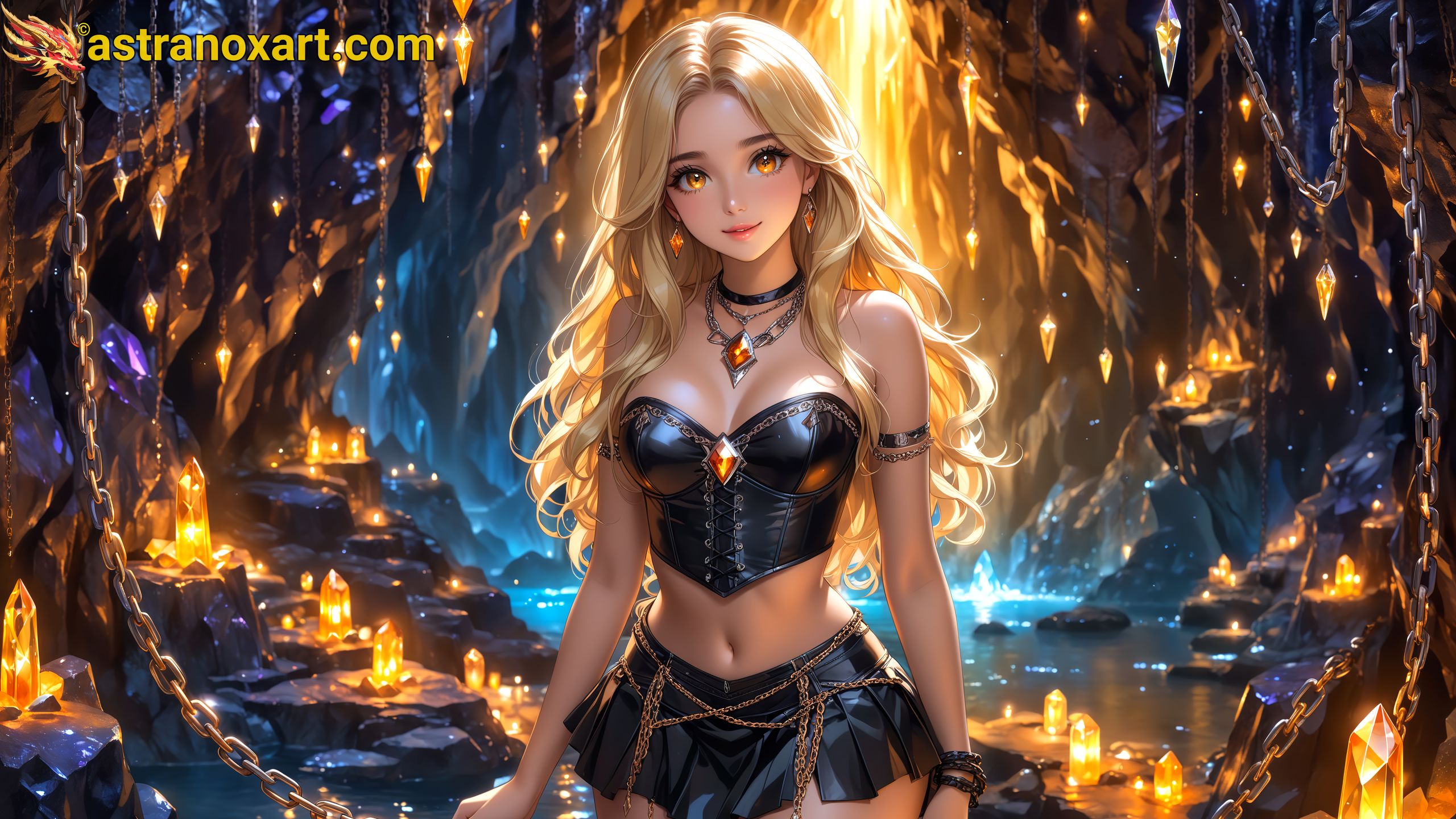 Amazing Young Female  at  - Download Free 4K Wallpaper Fantasy wallpaper with  Eyes and  Hair.