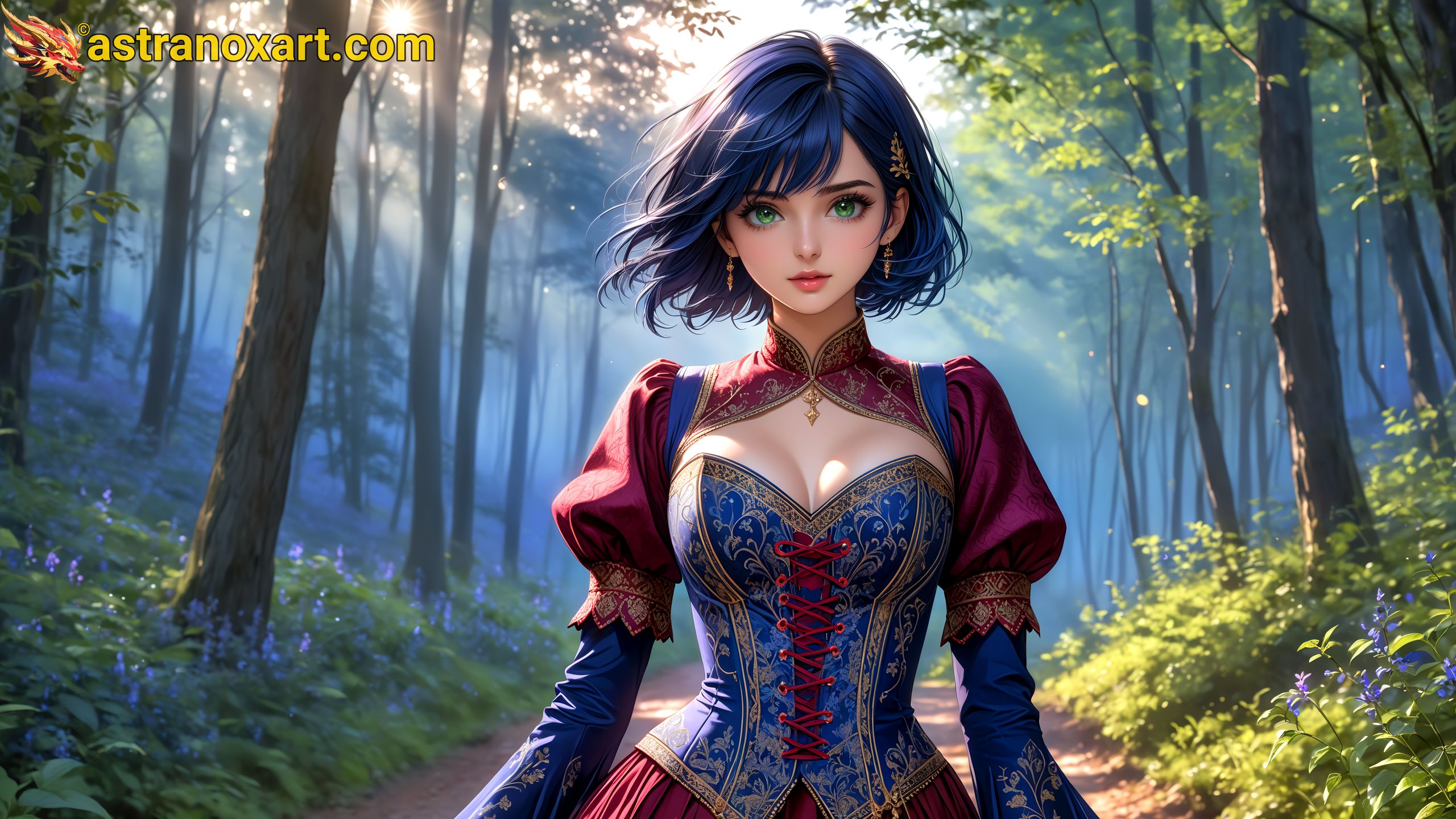 Amazing Young Female  at  - Download Free 4K Wallpaper Fantasy wallpaper with  Eyes and  Hair.