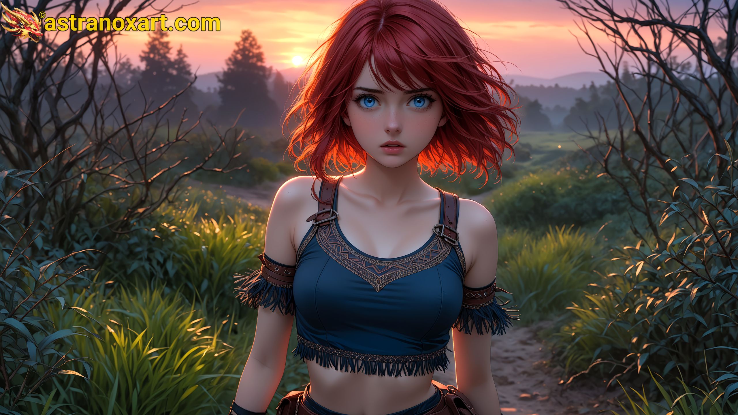 Amazing Young Female  at  - Download Free 4K Wallpaper Fantasy wallpaper with  Eyes and  Hair.