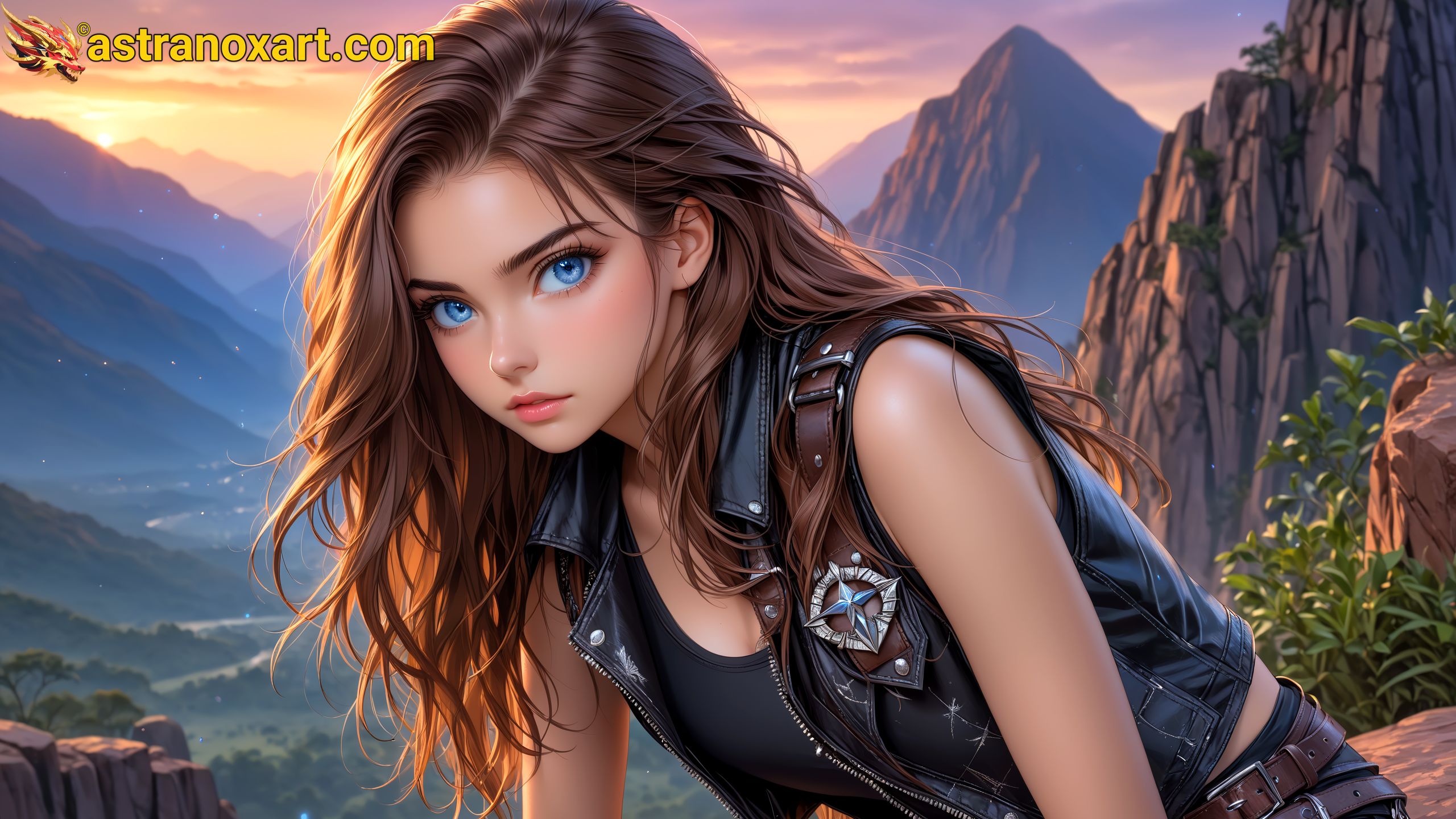 Amazing Young Female  at  - Download Free 4K Wallpaper Fantasy wallpaper with  Eyes and  Hair.