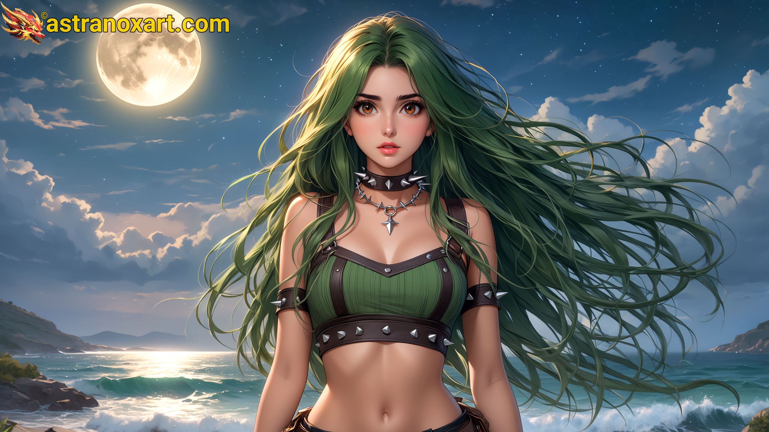 Amazing Young Female  at  - Download Free 4K Wallpaper Fantasy wallpaper with  Eyes and  Hair.