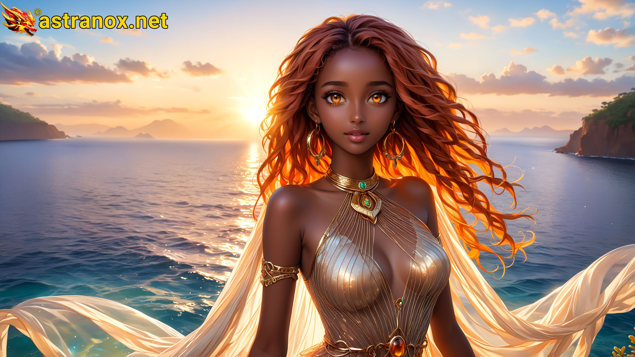 Amazing Young Female  at  - Download Free 4K Wallpaper Fantasy wallpaper with  Eyes and  Hair.