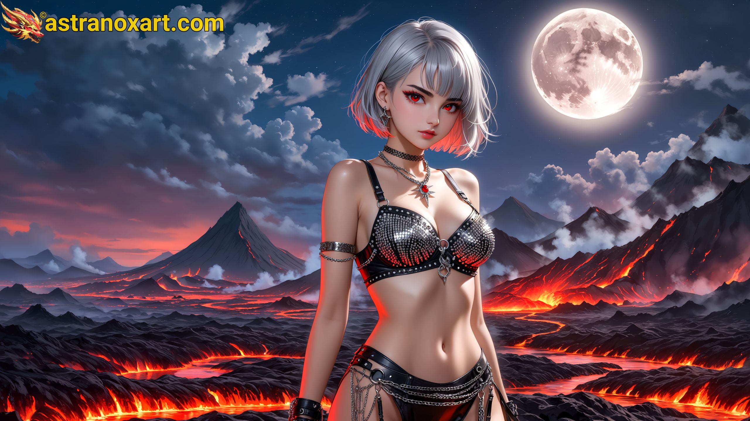 Amazing Young Female  at  - Download Free 4K Wallpaper Fantasy wallpaper with  Eyes and  Hair.