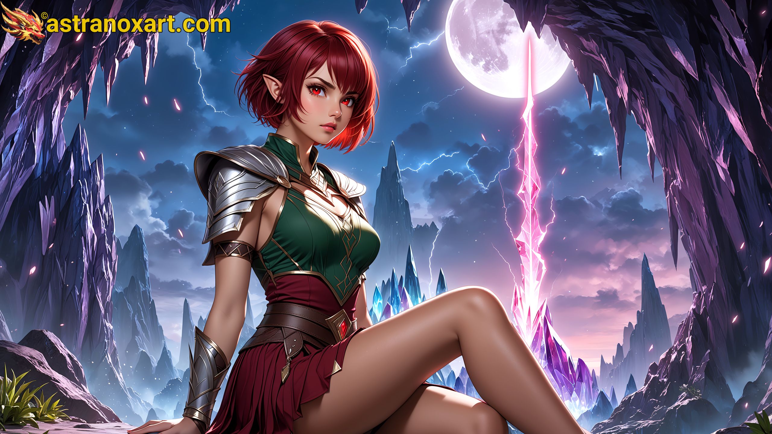 Amazing Young Female  at  - Download Free 4K Wallpaper Fantasy wallpaper with  Eyes and  Hair.