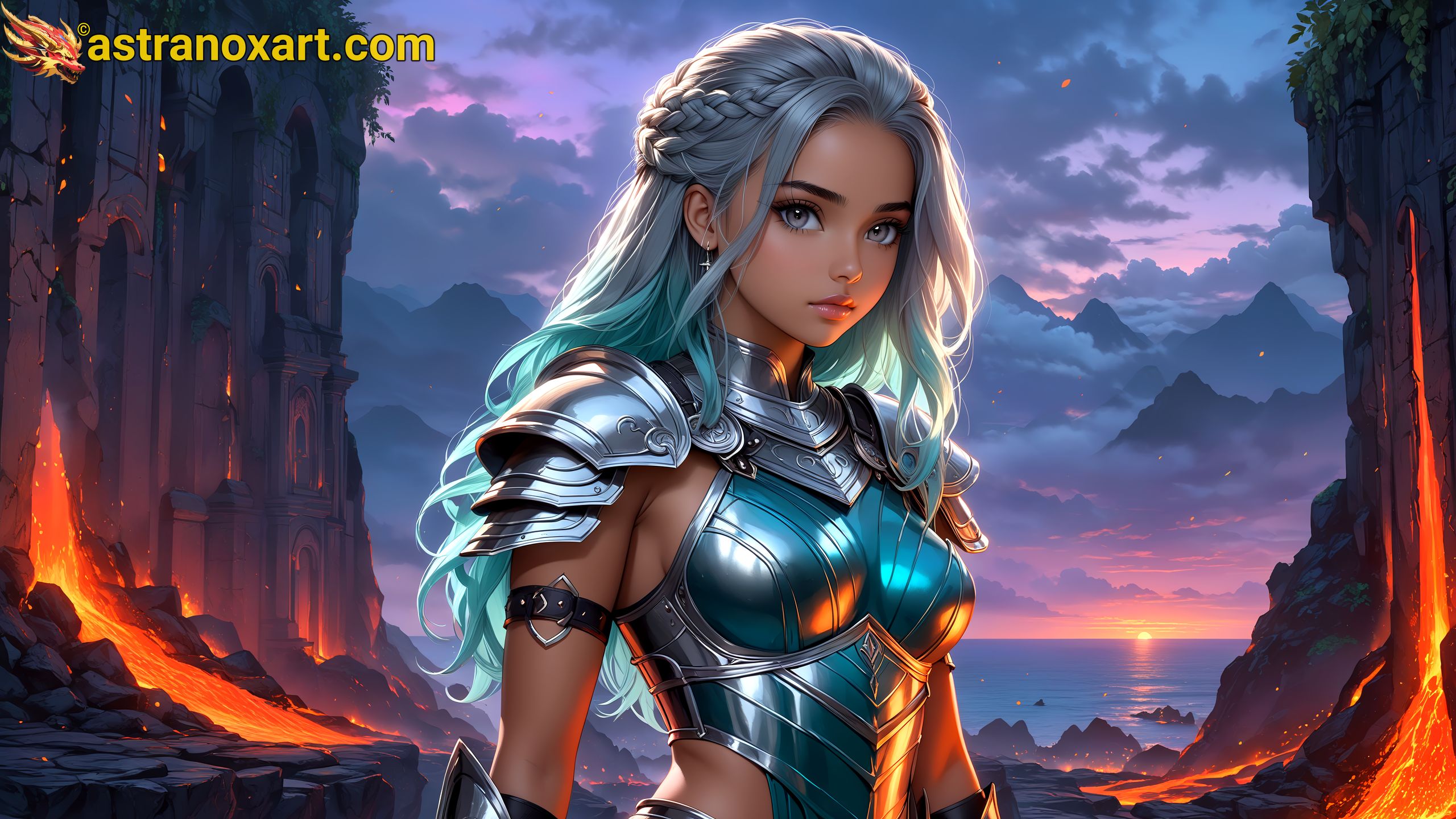 Amazing Young Female  at  - Download Free 4K Wallpaper Fantasy wallpaper with  Eyes and  Hair.