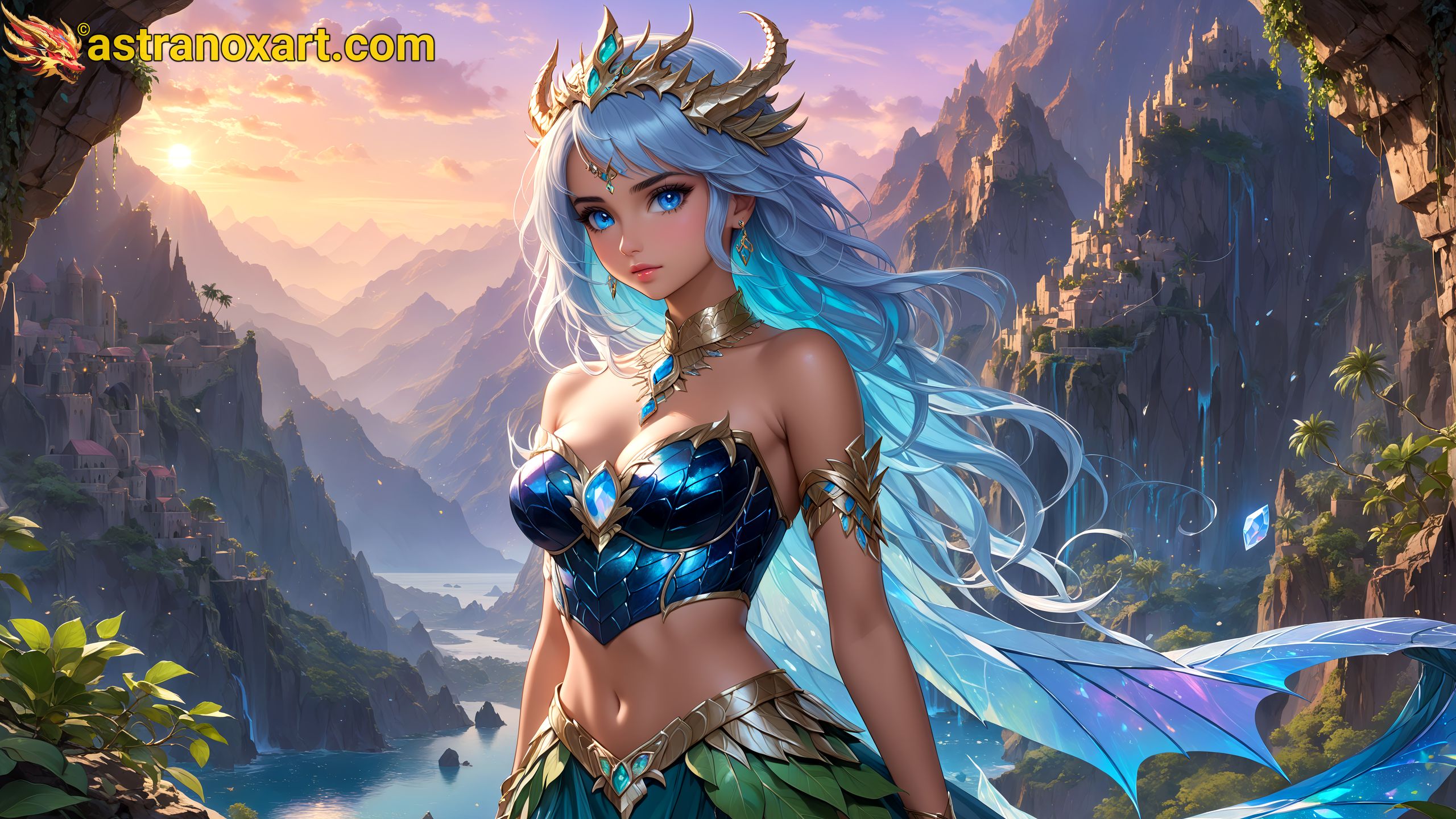 Amazing Young Female  at  - Download Free 4K Wallpaper Fantasy wallpaper with  Eyes and  Hair.