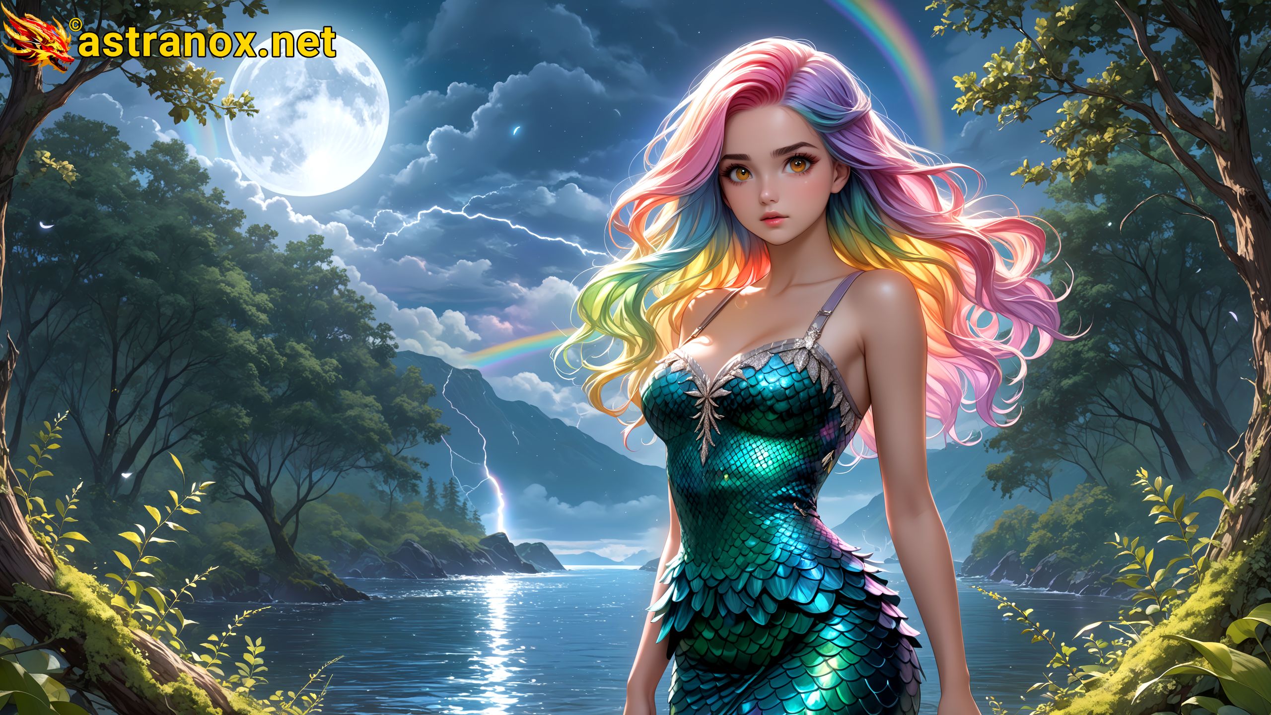 Amazing Young Female  at  - Download Free 4K Wallpaper Fantasy wallpaper with  Eyes and  Hair.