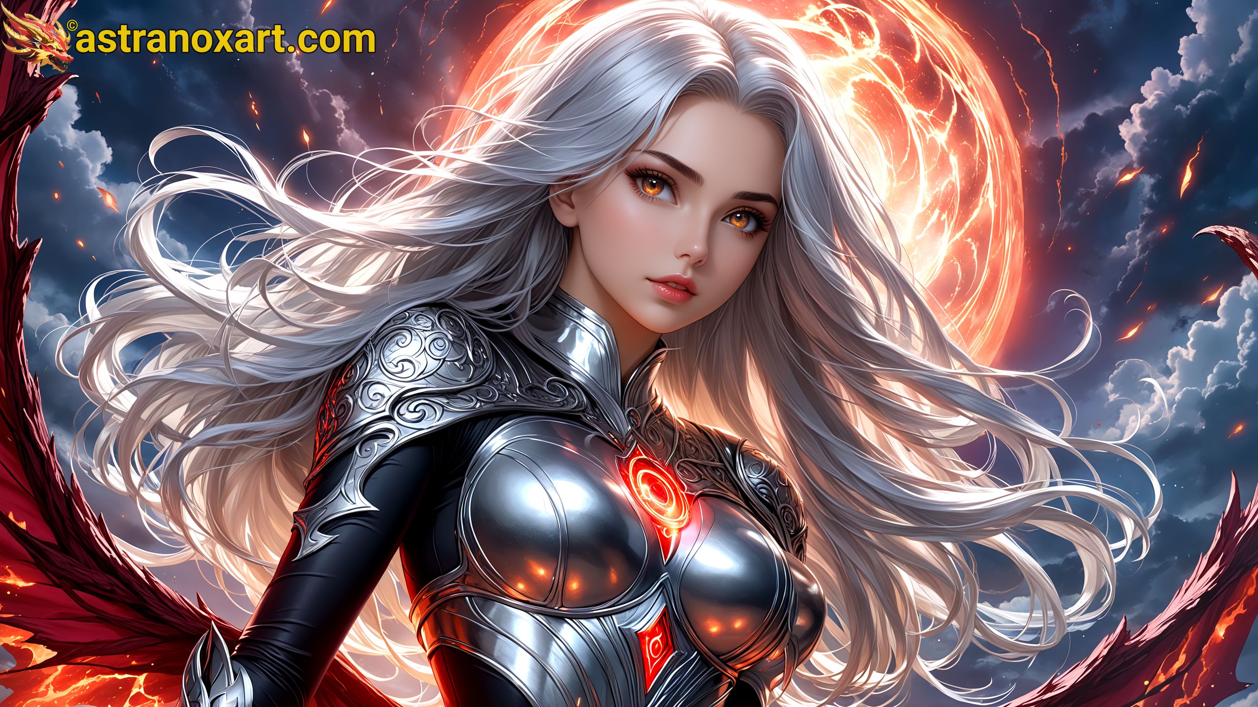 Amazing Young Female  at  - Download Free 4K Wallpaper Fantasy wallpaper with  Eyes and  Hair.