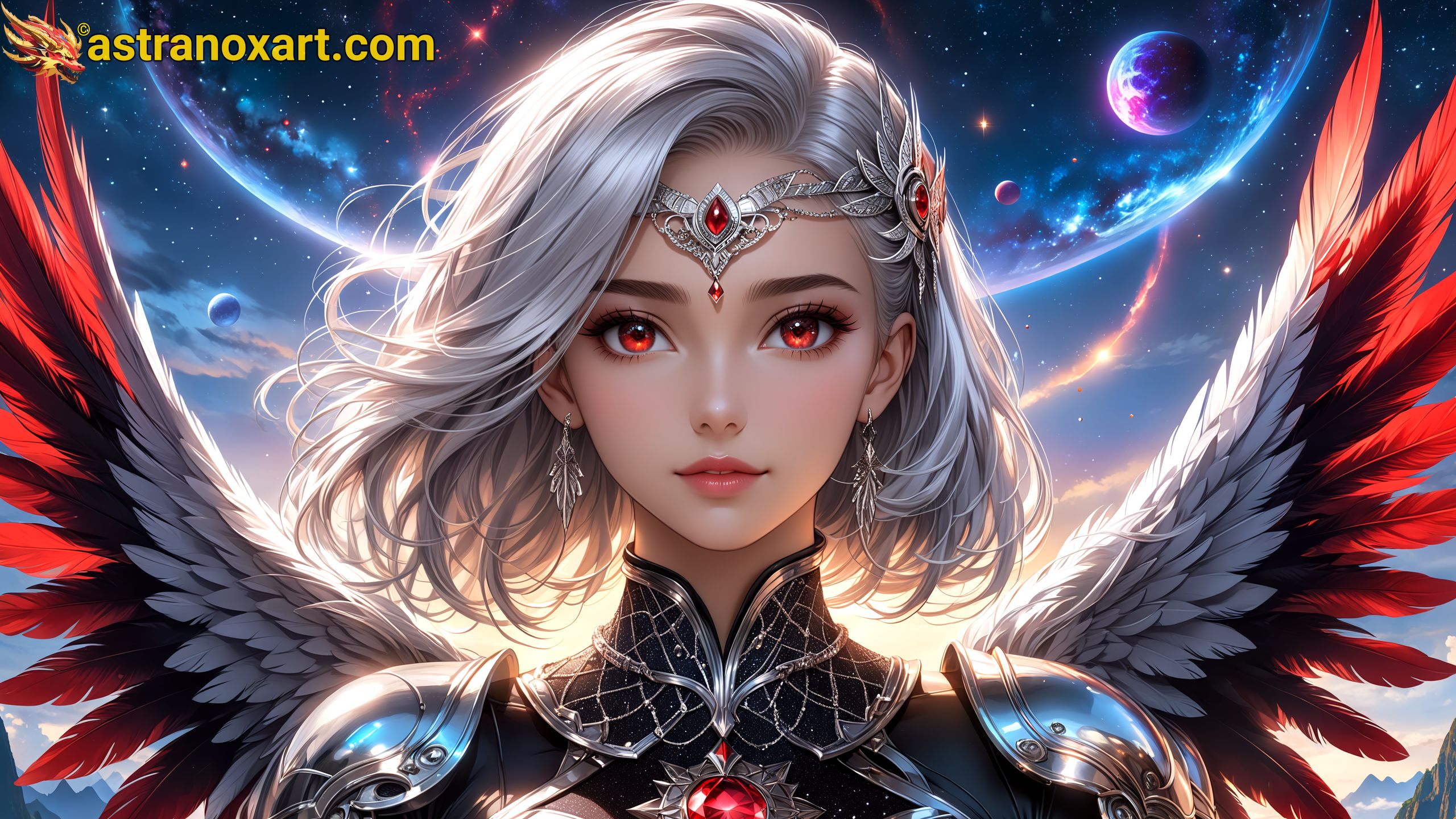 Amazing Young Female  at  - Download Free 4K Wallpaper Fantasy wallpaper with  Eyes and  Hair.