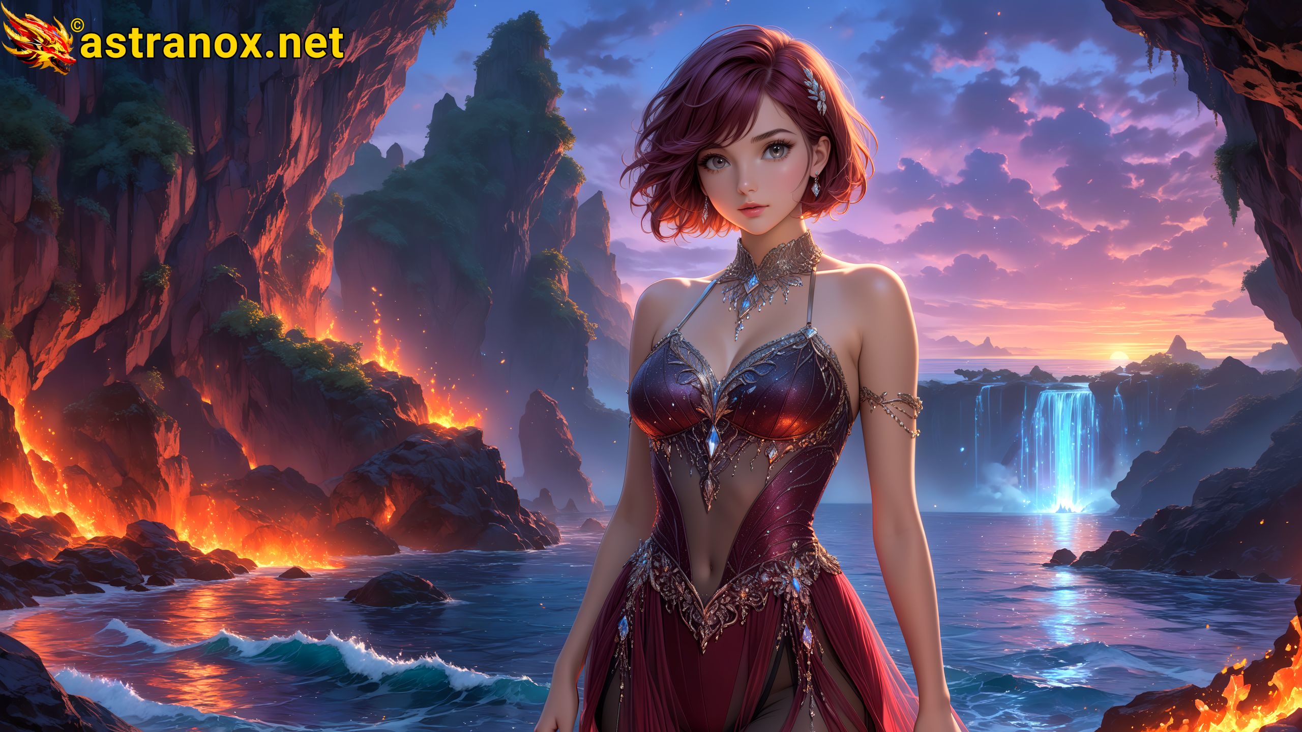 Amazing Young Female  at  - Download Free 4K Wallpaper Fantasy wallpaper with  Eyes and  Hair.