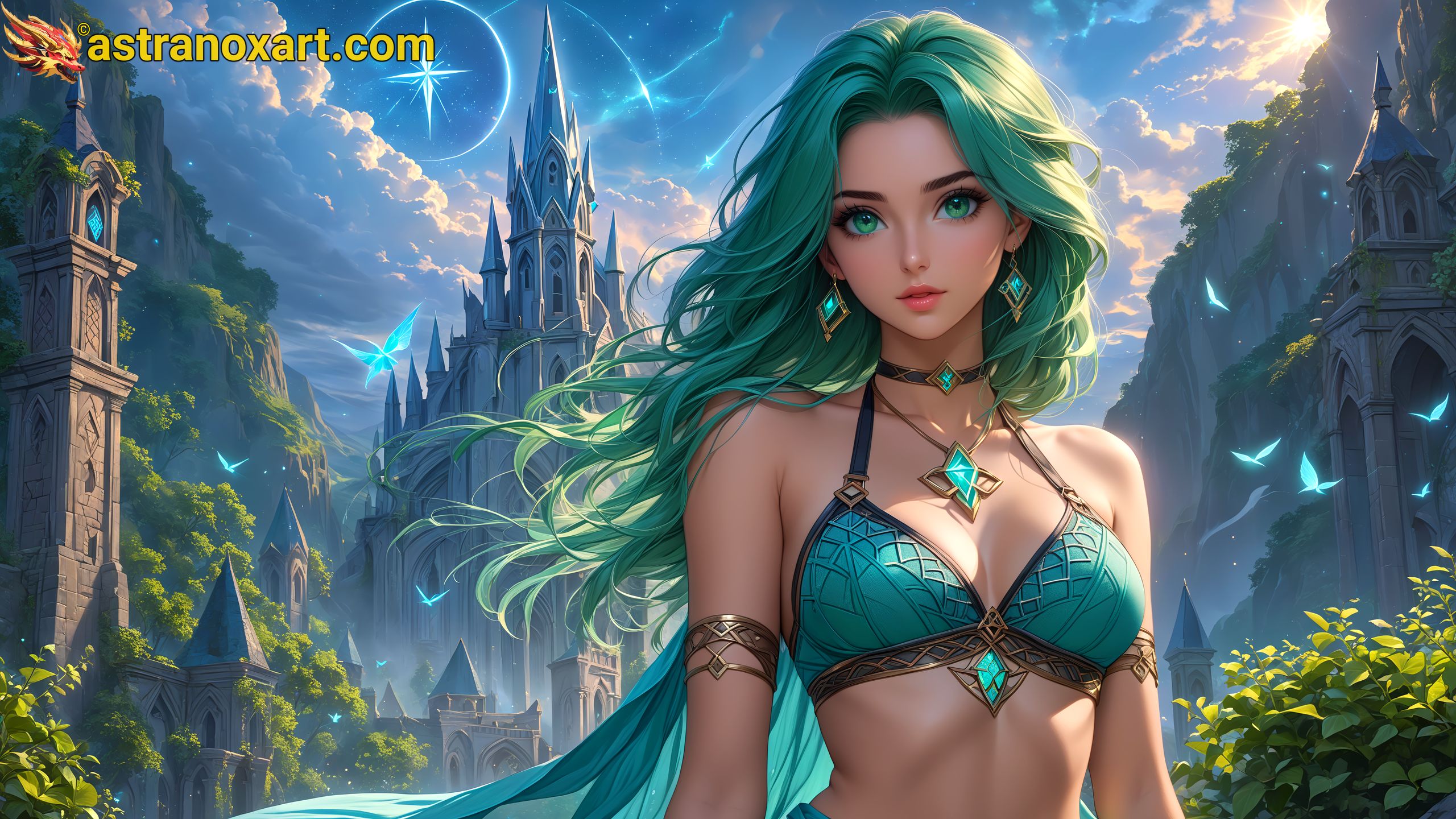 Amazing Young Female  at  - Download Free 4K Wallpaper Fantasy wallpaper with  Eyes and  Hair.