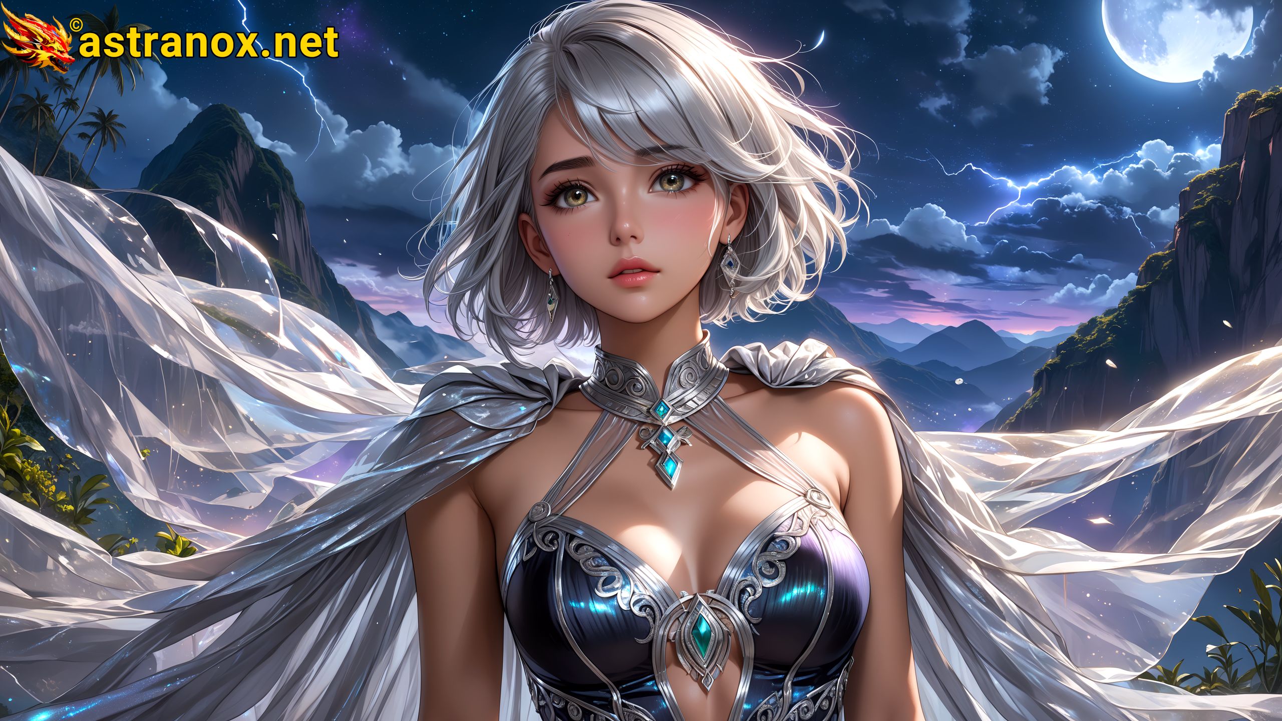 Amazing Young Female  at  - Download Free 4K Wallpaper Fantasy wallpaper with  Eyes and  Hair.