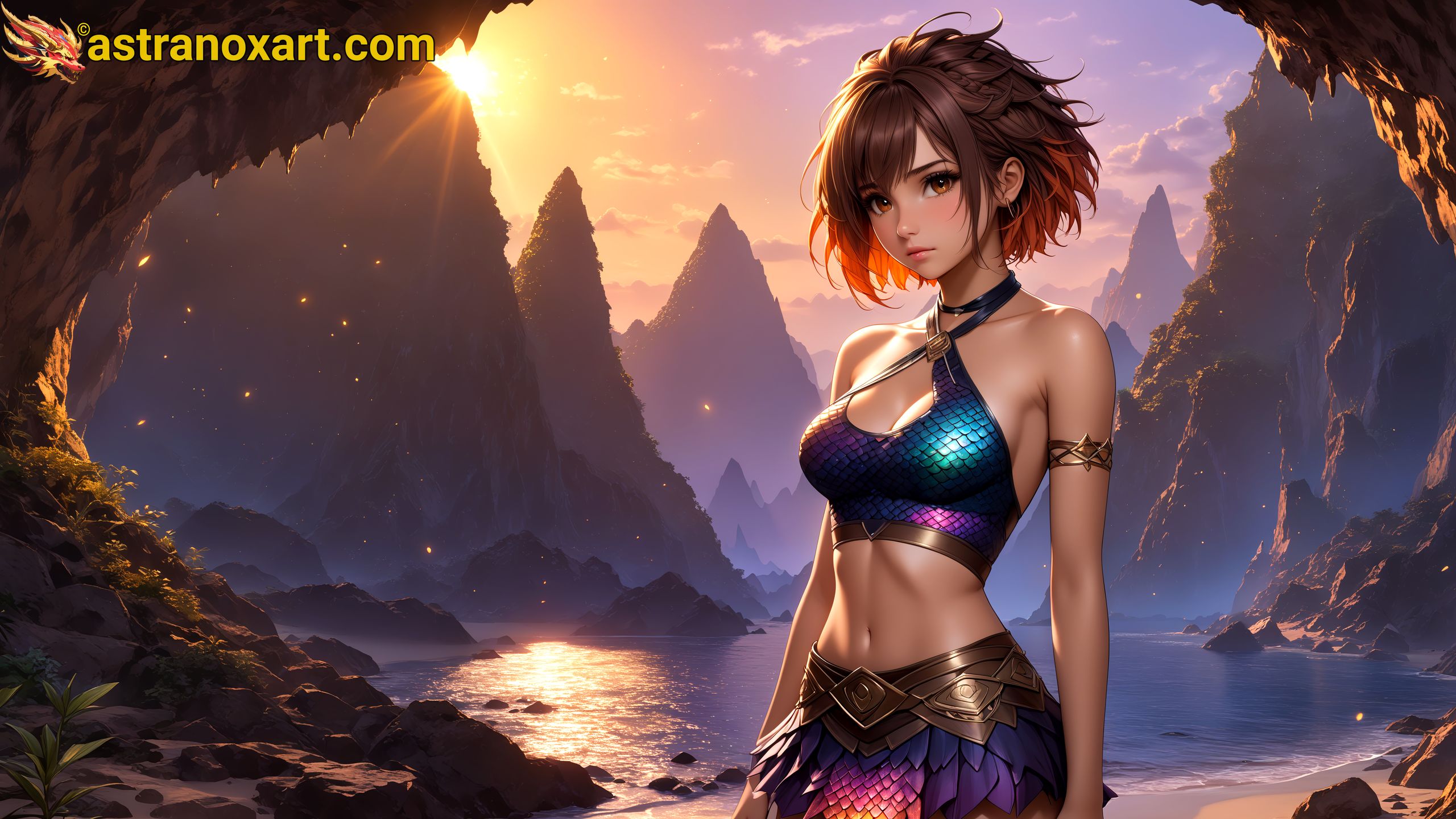 Amazing Young Female  at  - Download Free 4K Wallpaper Fantasy wallpaper with  Eyes and  Hair.