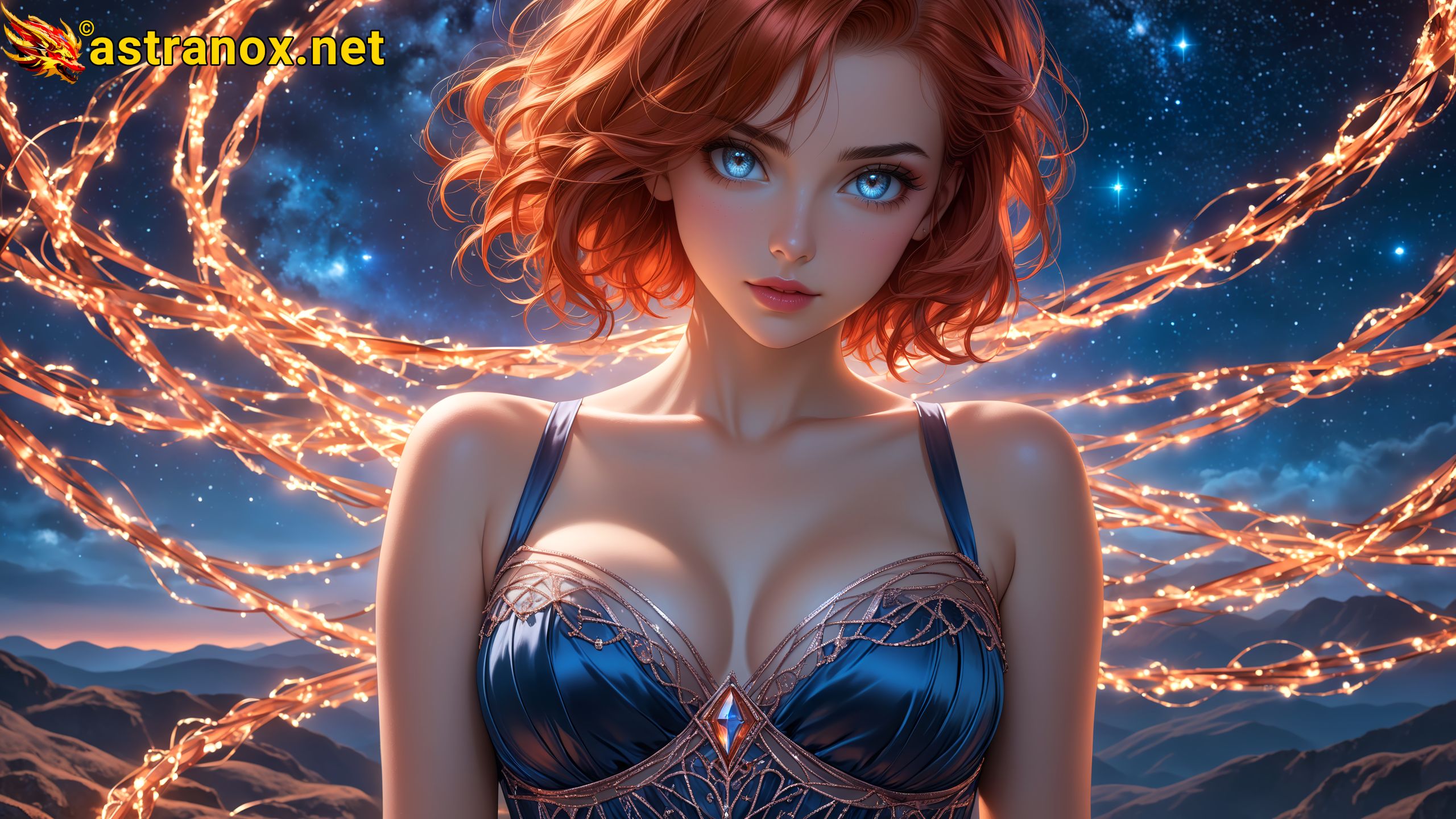 Amazing Young Female  at  - Download Free 4K Wallpaper Fantasy wallpaper with  Eyes and  Hair.