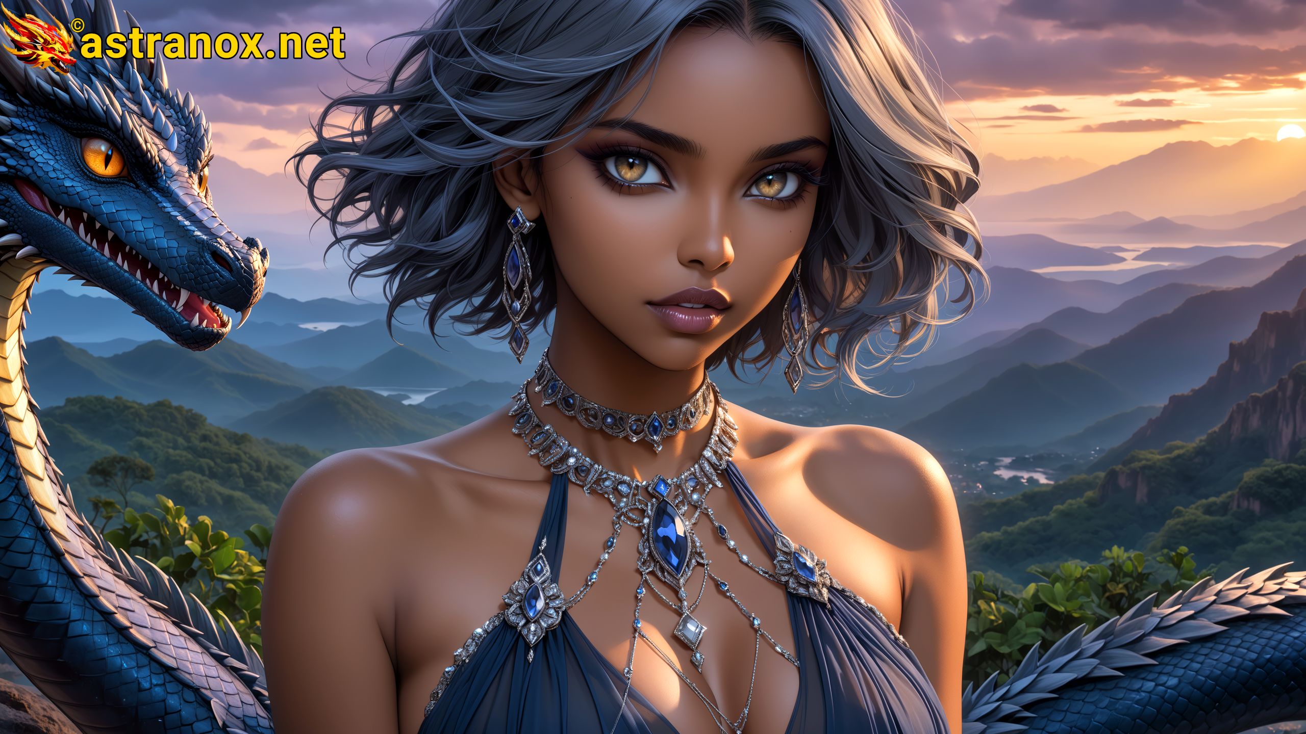 Amazing Young Female  at  - Download Free 4K Wallpaper Fantasy wallpaper with  Eyes and  Hair.