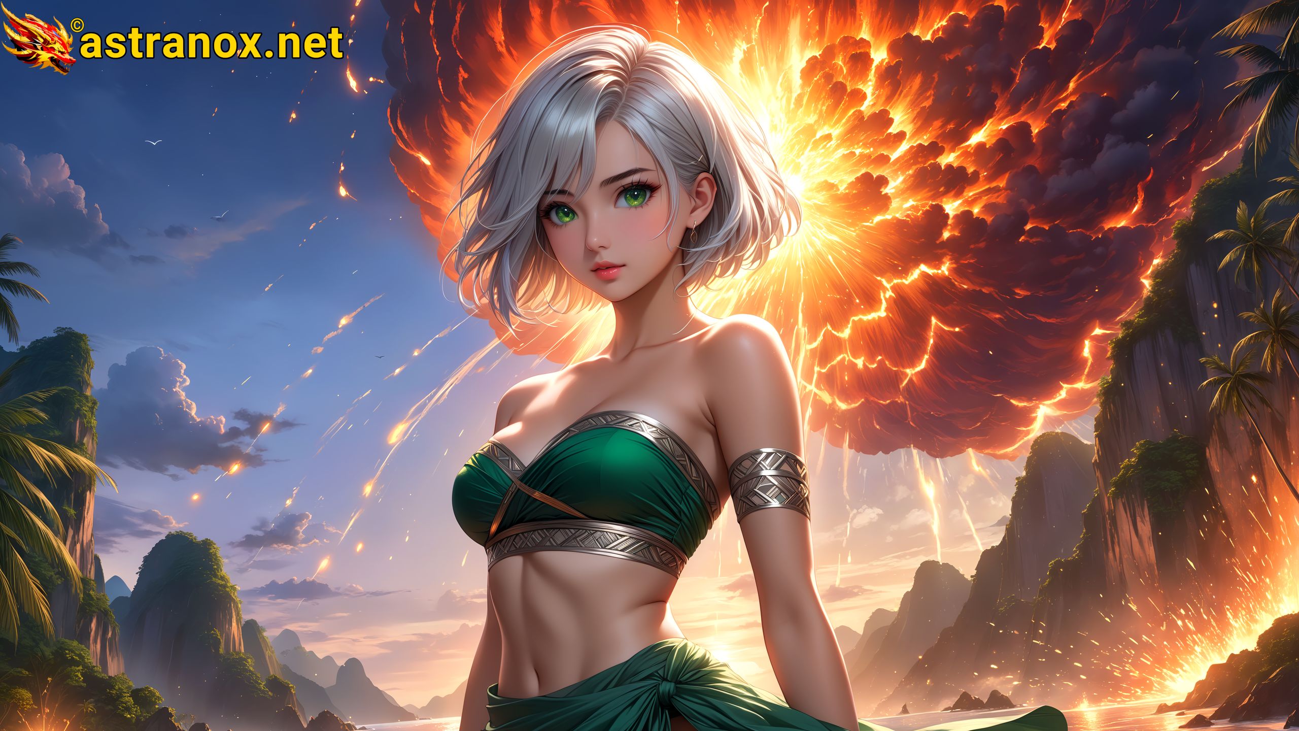 Amazing Young Female  at  - Download Free 4K Wallpaper Fantasy wallpaper with  Eyes and  Hair.