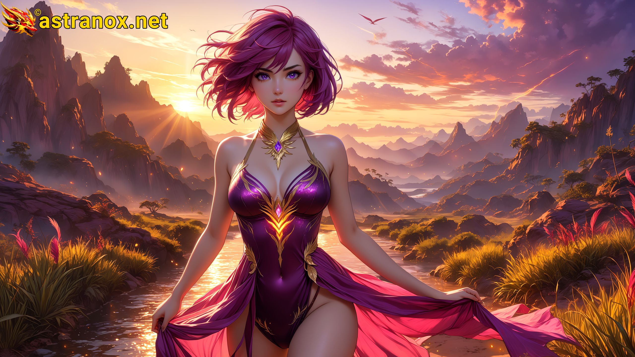 Amazing Young Female  at  - Download Free 4K Wallpaper Fantasy wallpaper with  Eyes and  Hair.