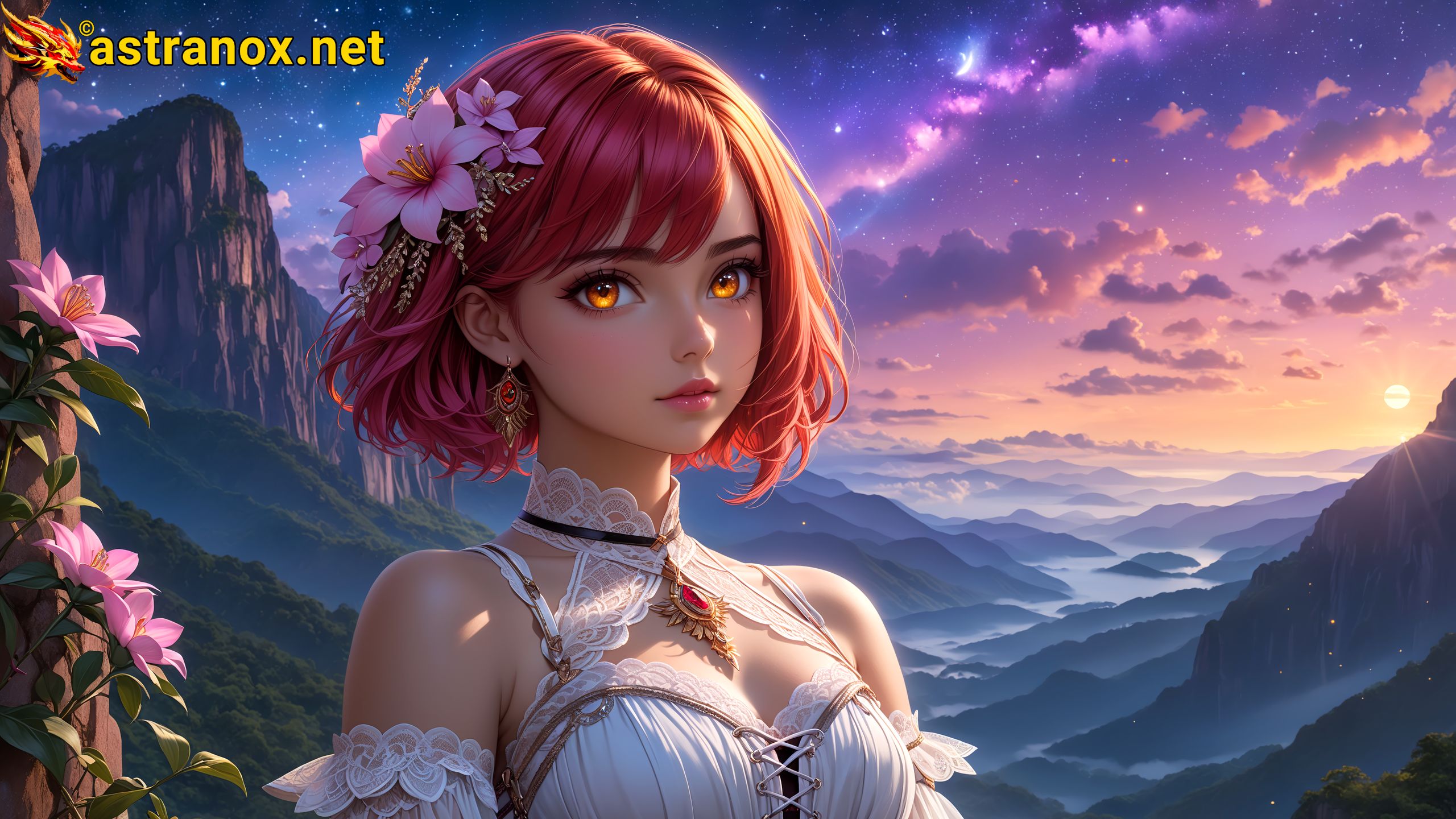 Amazing Young Female  at  - Download Free 4K Wallpaper Fantasy wallpaper with  Eyes and  Hair.