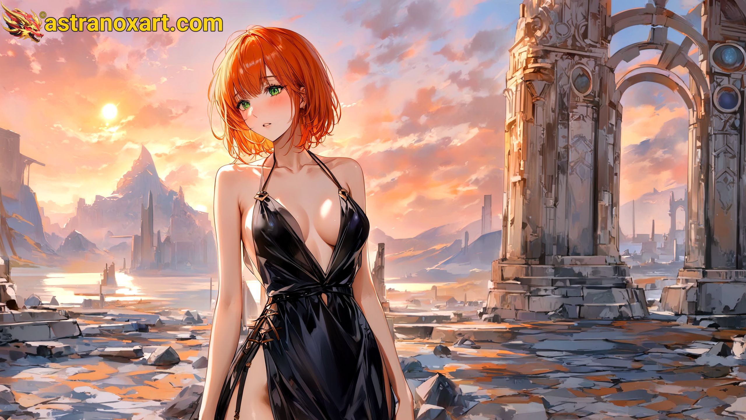 Amazing Young Female  at  - Download Free 4K Wallpaper Fantasy wallpaper with  Eyes and  Hair.