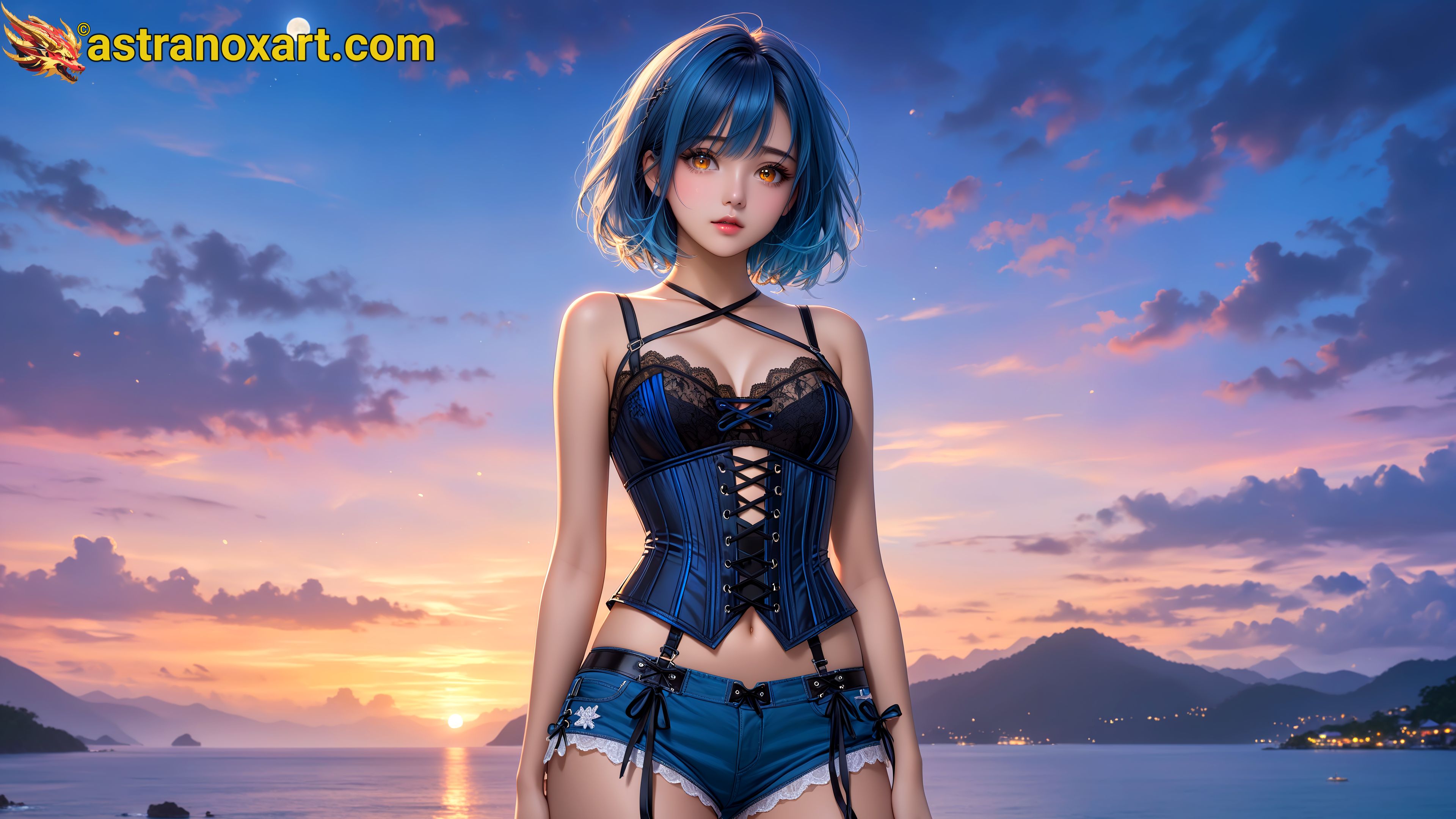 Amazing Young Female  at  - Download Free 4K Wallpaper Fantasy wallpaper with  Eyes and  Hair.