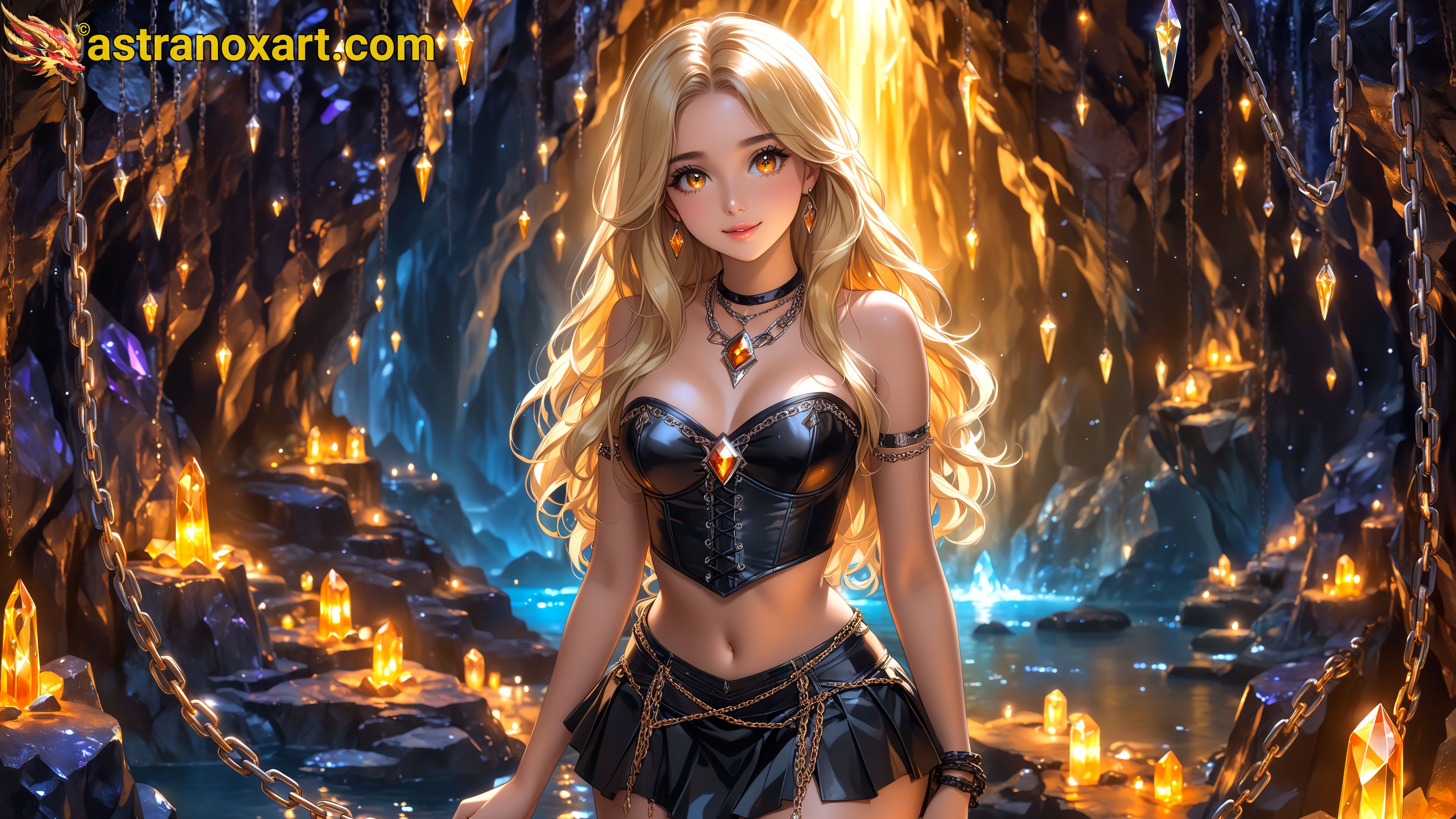 Amazing Young Female  at  - Download Free 4K Wallpaper Fantasy wallpaper with  Eyes and  Hair.