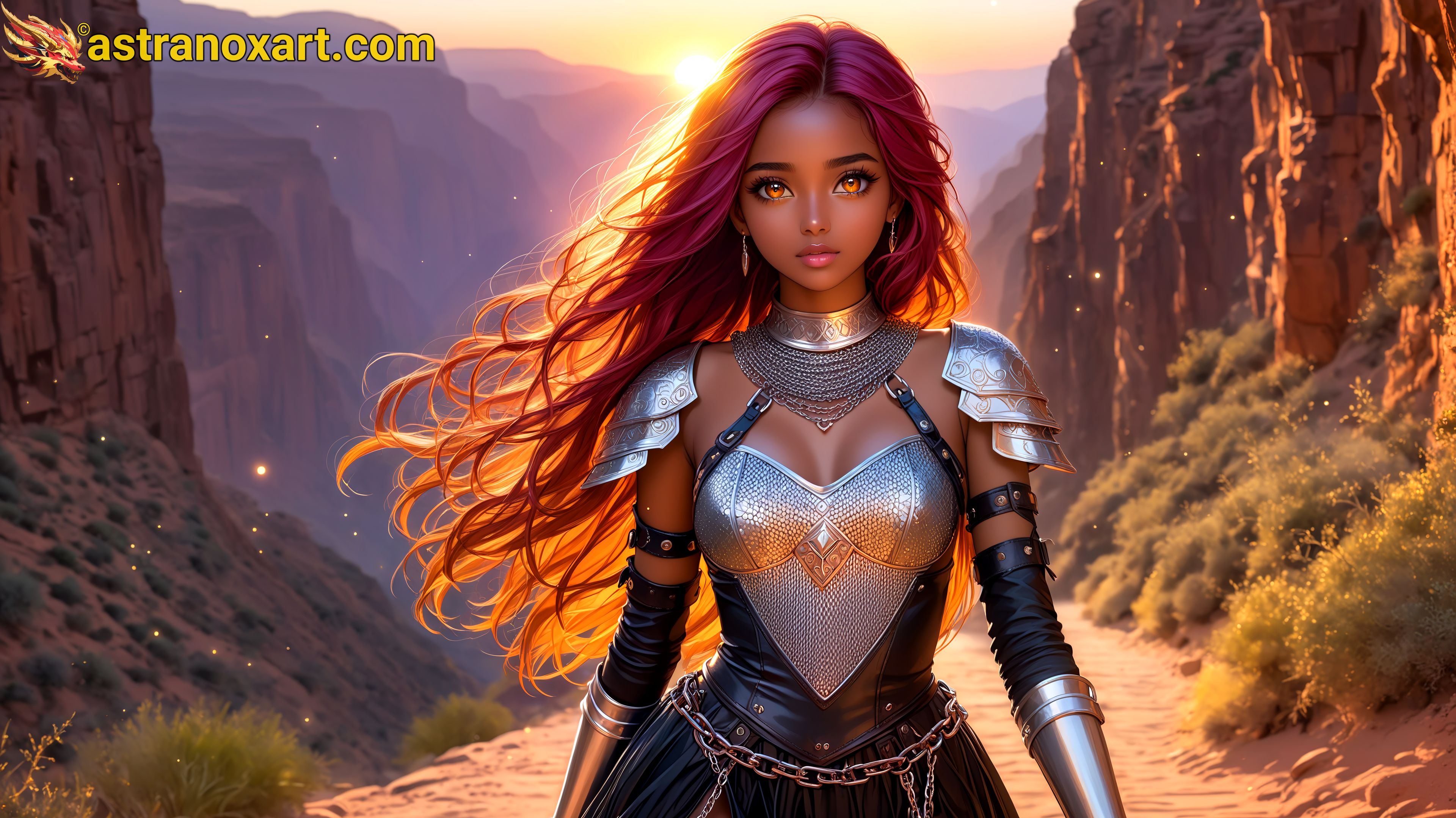 Amazing Young Female  at  - Download Free 4K Wallpaper Fantasy wallpaper with  Eyes and  Hair.