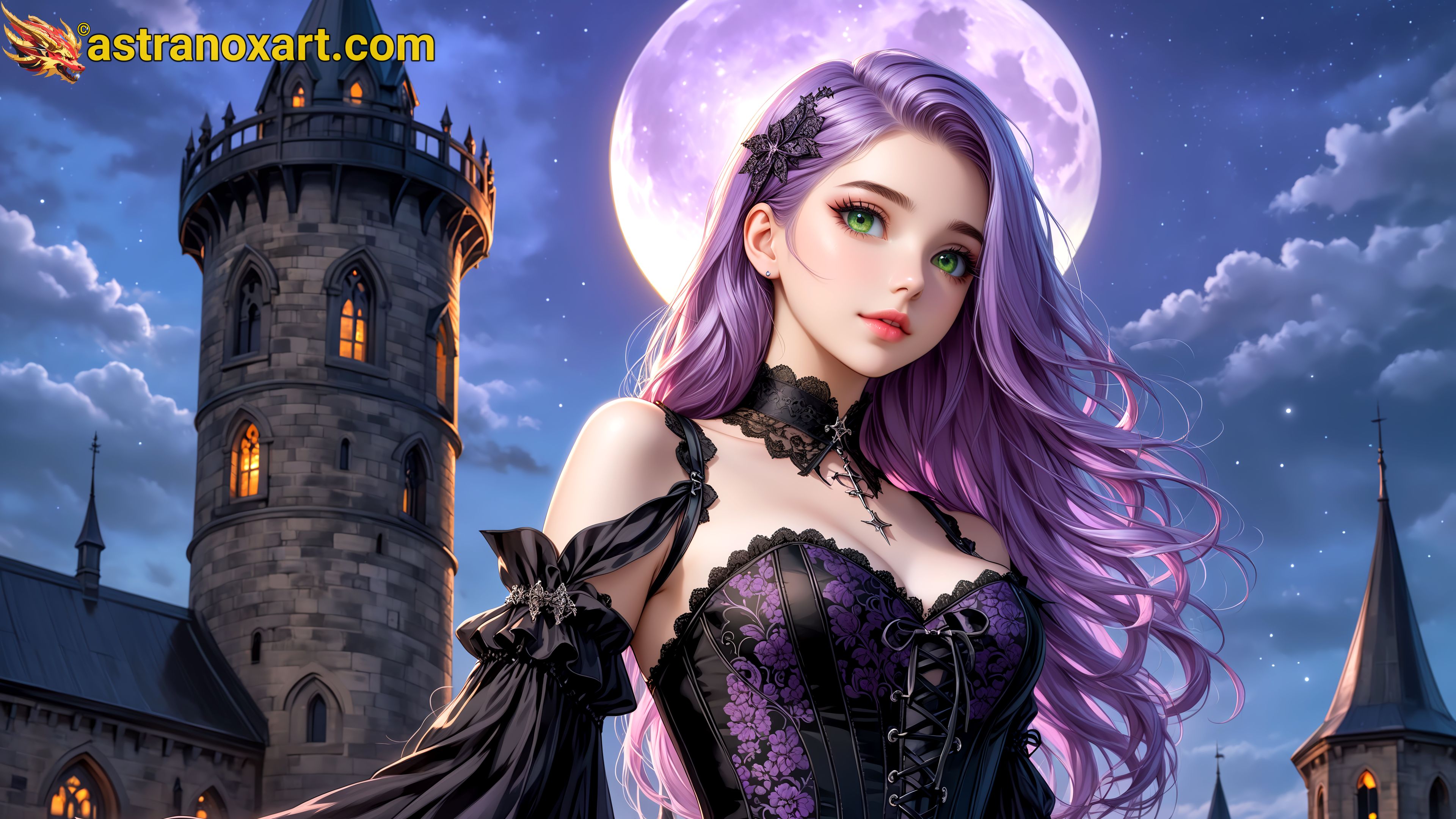 Amazing Young Female  at  - Download Free 4K Wallpaper Fantasy wallpaper with  Eyes and  Hair.