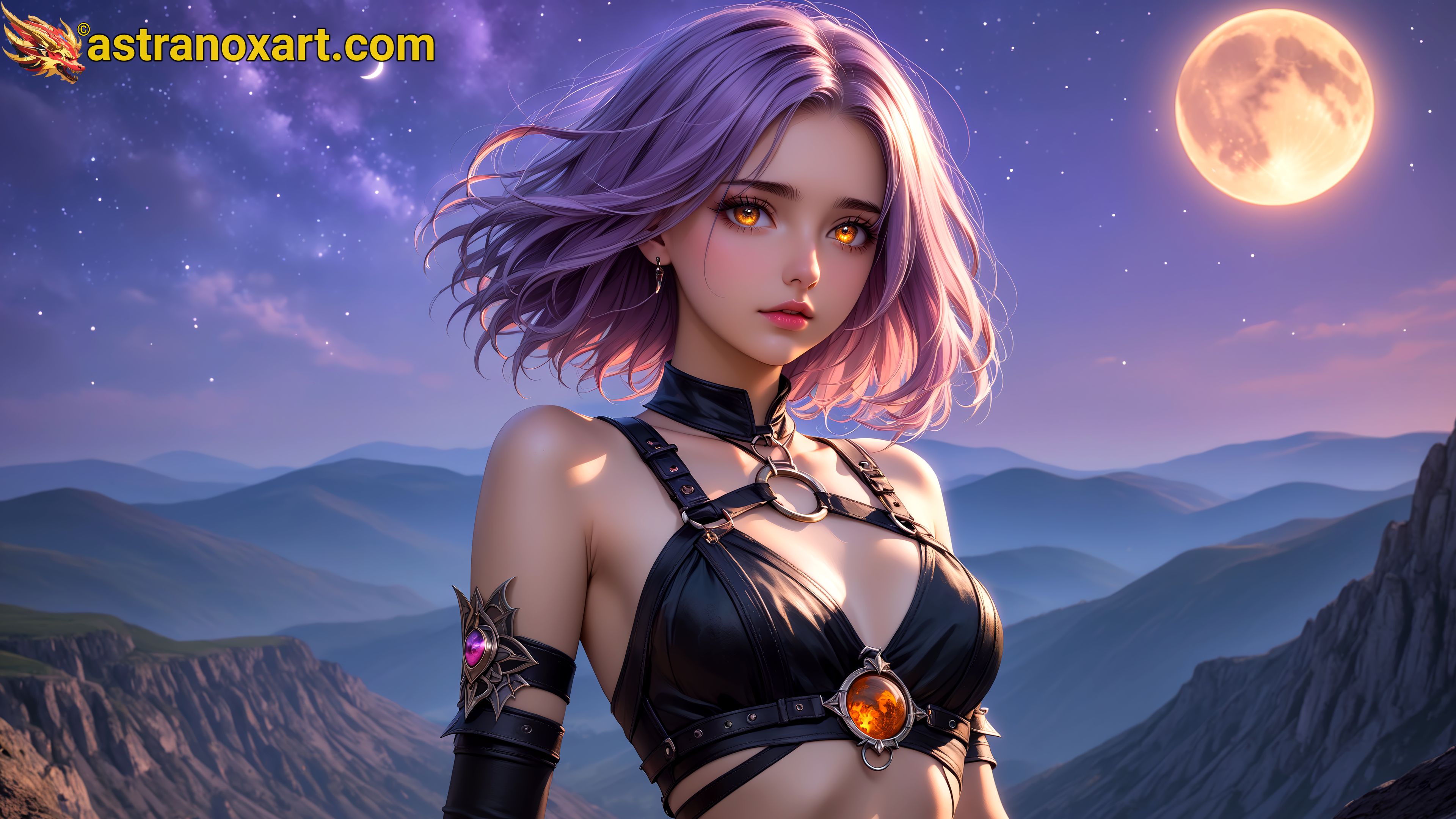 Amazing Young Female  at  - Download Free 4K Wallpaper Fantasy wallpaper with  Eyes and  Hair.