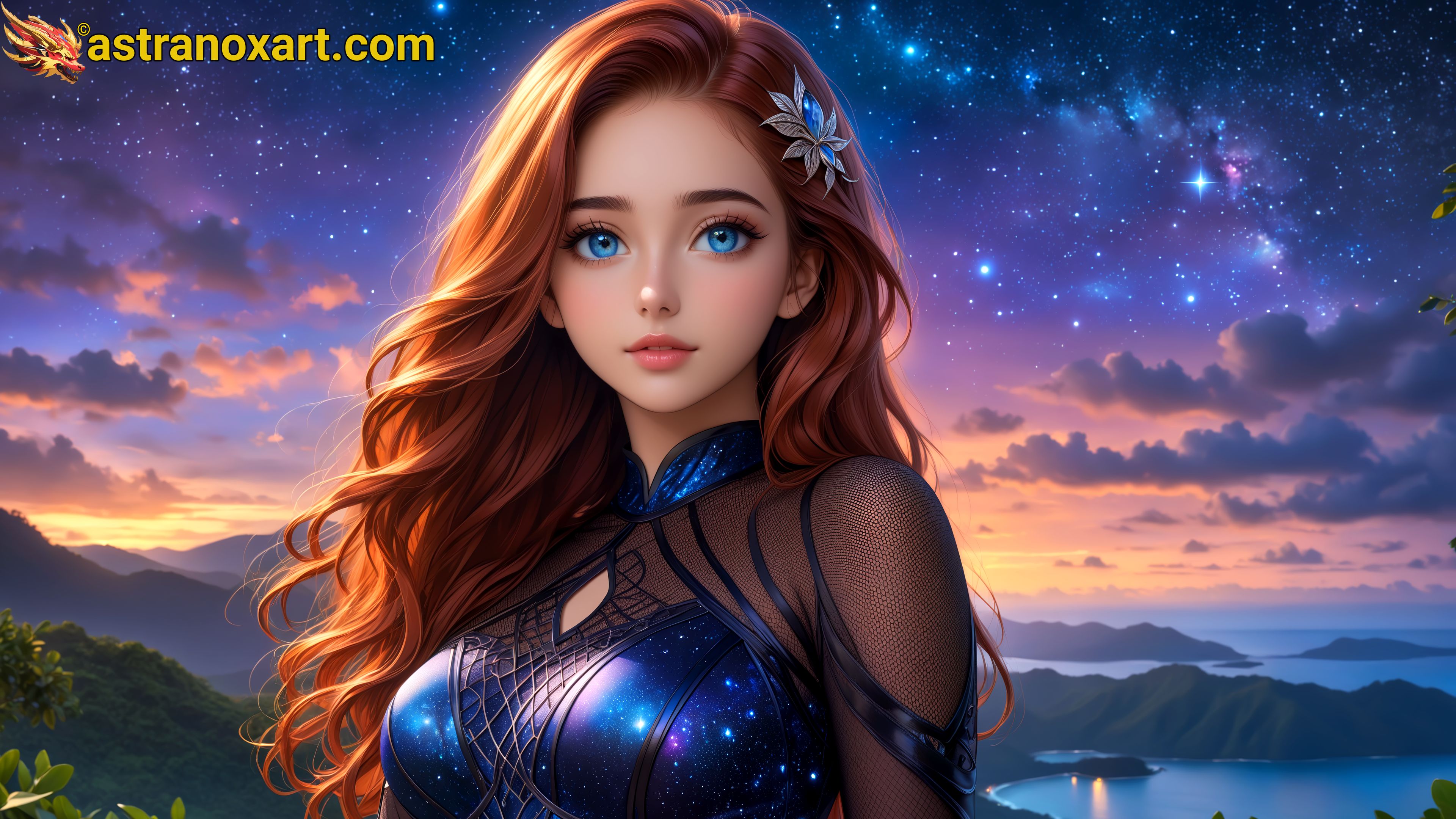 Amazing Young Female  at  - Download Free 4K Wallpaper Fantasy wallpaper with  Eyes and  Hair.