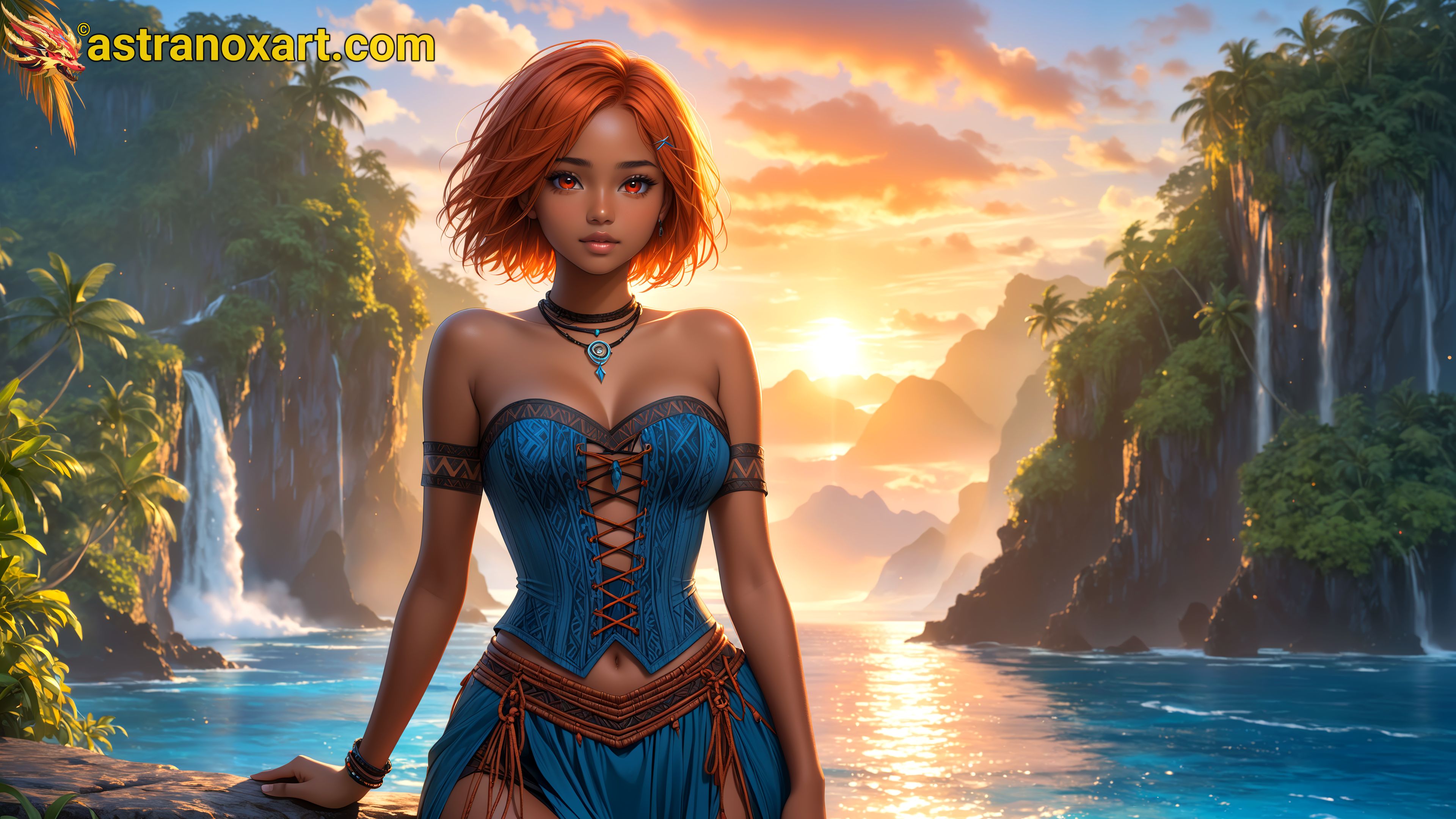 Amazing Young Female  at  - Download Free 4K Wallpaper Fantasy wallpaper with  Eyes and  Hair.