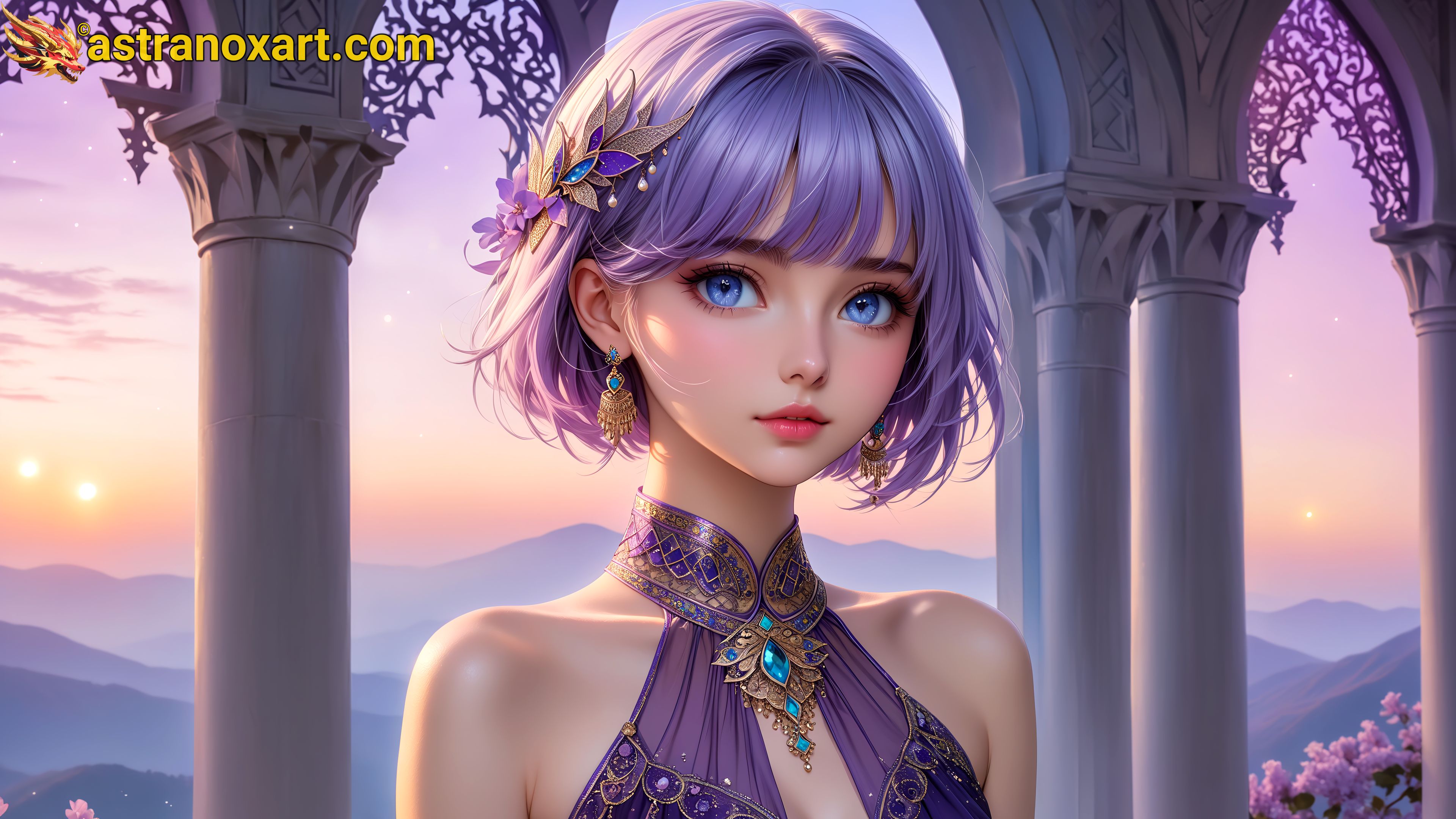 Amazing Young Female  at  - Download Free 4K Wallpaper Fantasy wallpaper with  Eyes and  Hair.