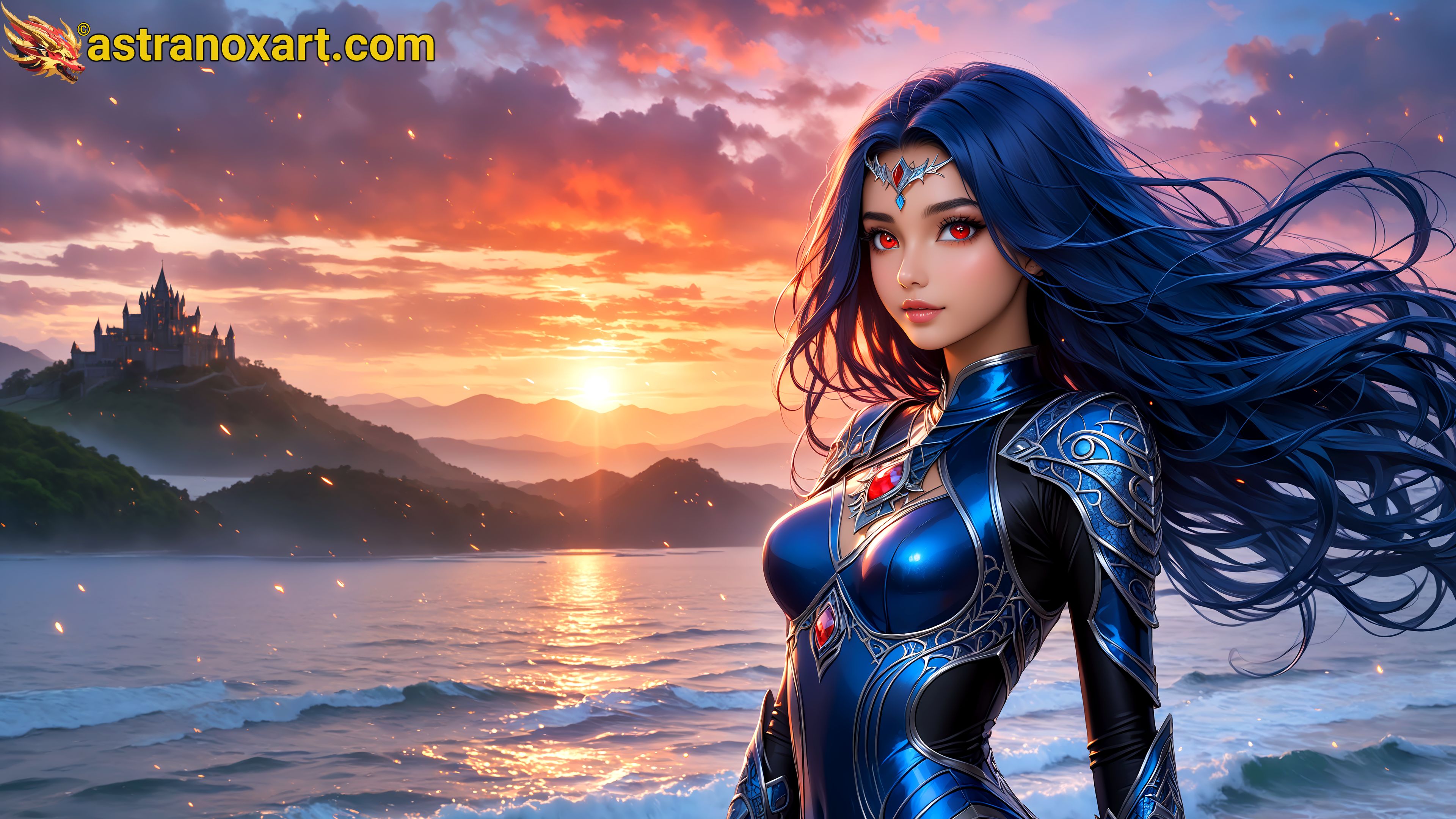 Amazing Young Female  at  - Download Free 4K Wallpaper Fantasy wallpaper with  Eyes and  Hair.