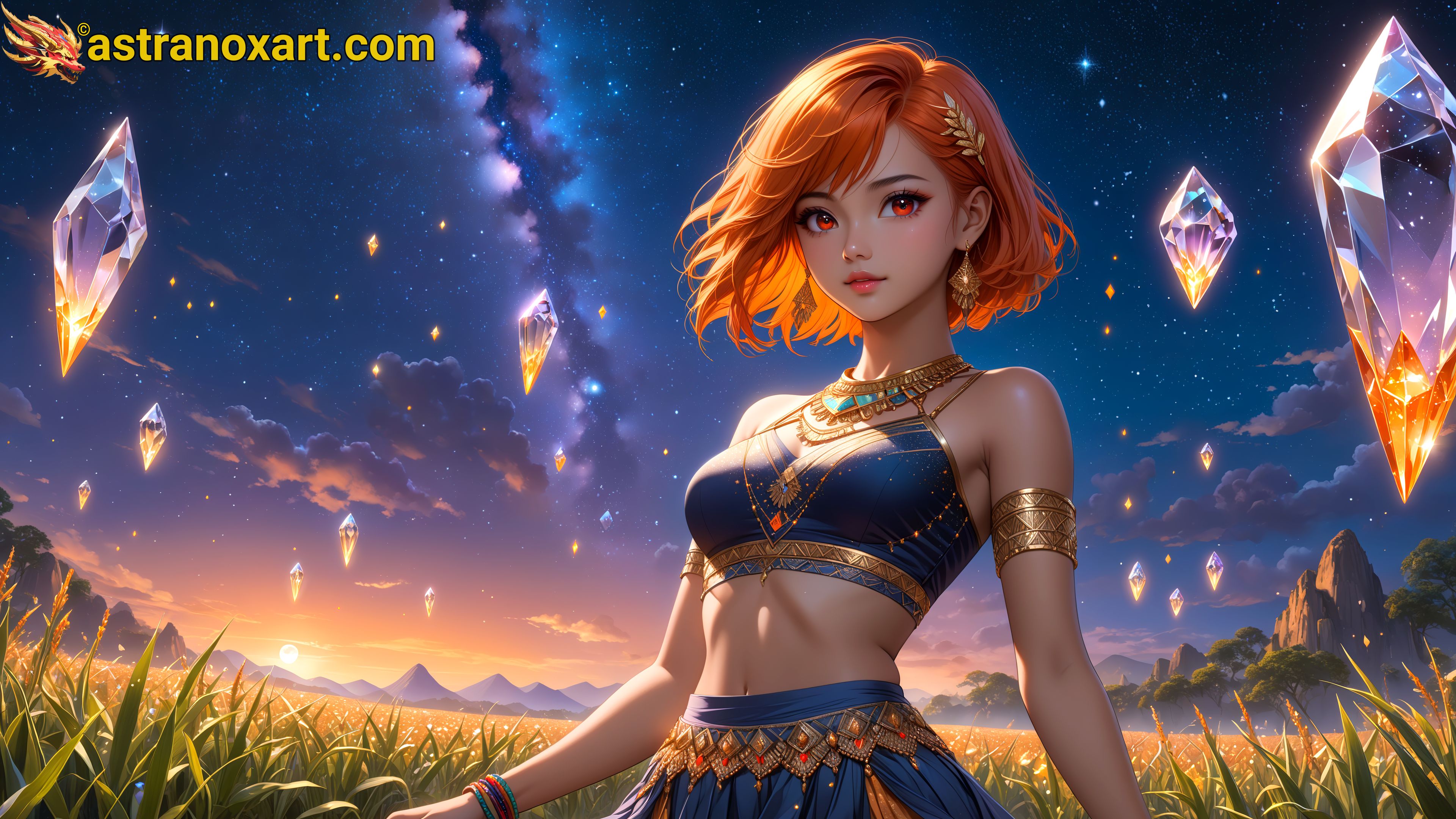 Amazing Young Female  at  - Download Free 4K Wallpaper Fantasy wallpaper with  Eyes and  Hair.